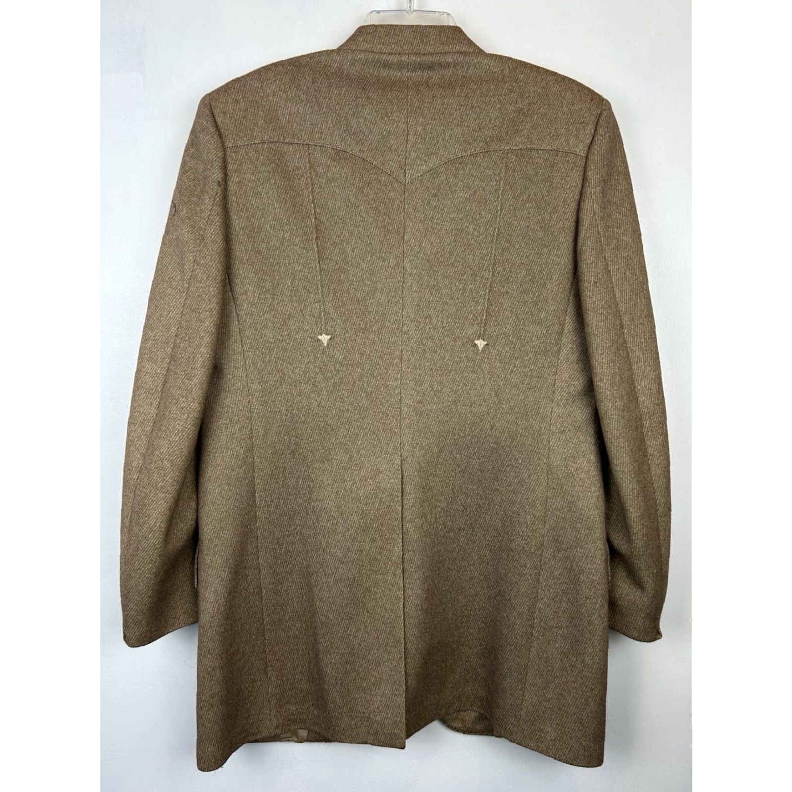 Vintage VINTAGE Western Blazer Sport Coat Mens S Beige Tweed Jacket Rodeo Read" Size 36R - 2 Thumbnail