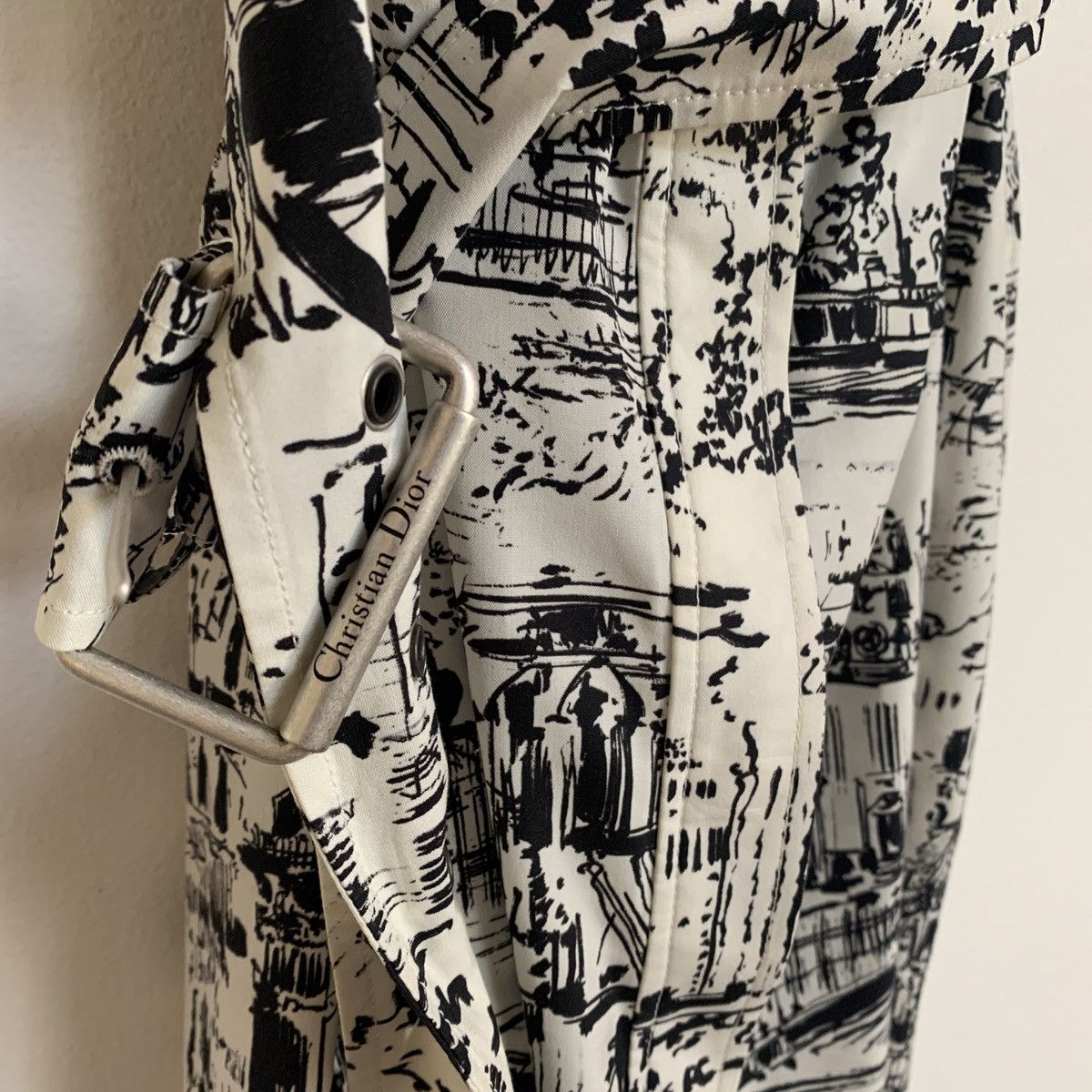 Dior Dior White with black city print belted shirt dress Size XS / US 0-2 / IT 36-38 - 3 Thumbnail