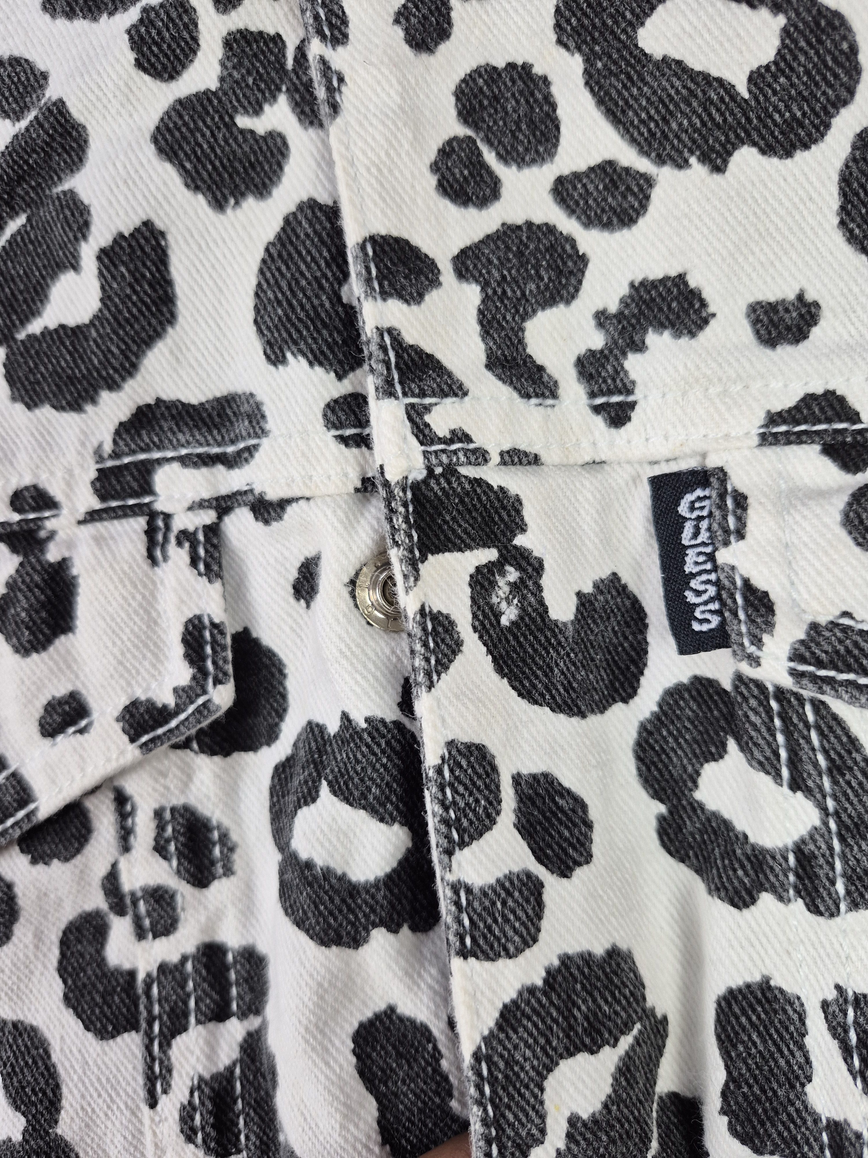 Guess 🔥 Vintage Baby Guess Leopard Print Denim Jacket Size XXS / US 00 / IT 34 - 7 Thumbnail