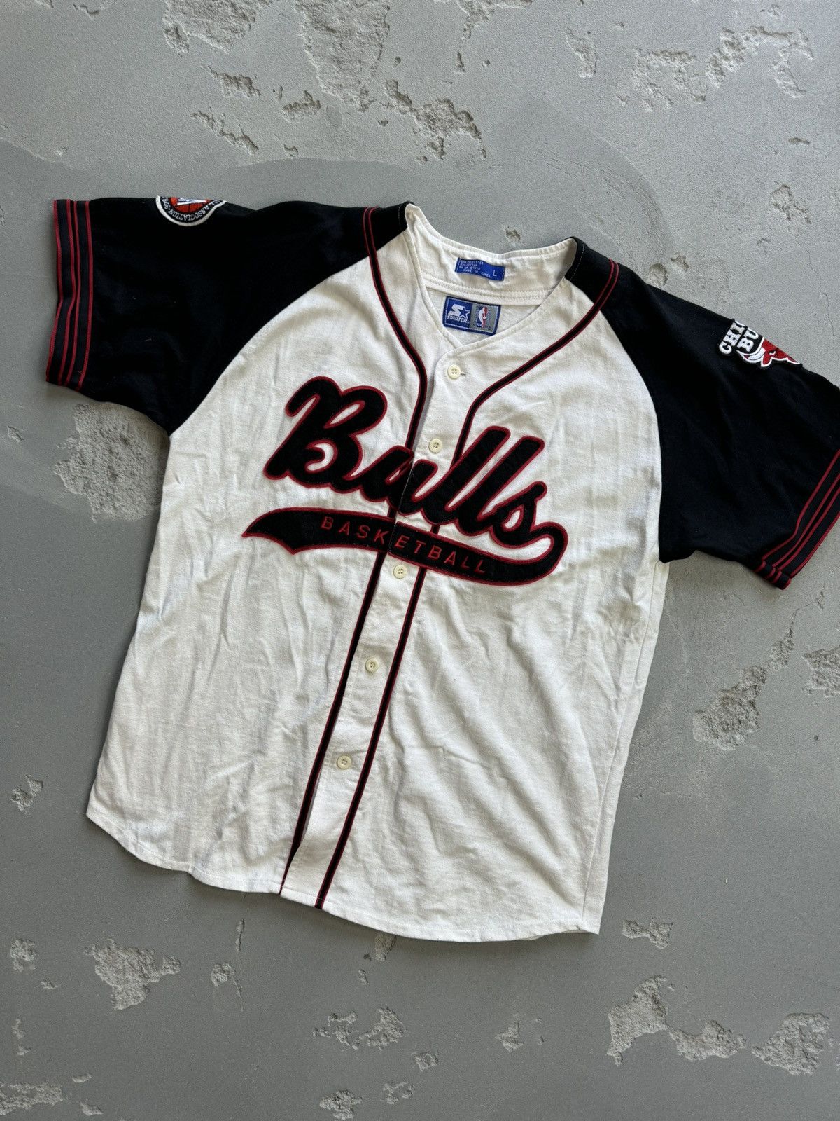 NBA × Starter × Vintage Vintage 90s Chicago Bulls baseball jersey Size US L / EU 52-54 / 3 - 3 Thumbnail
