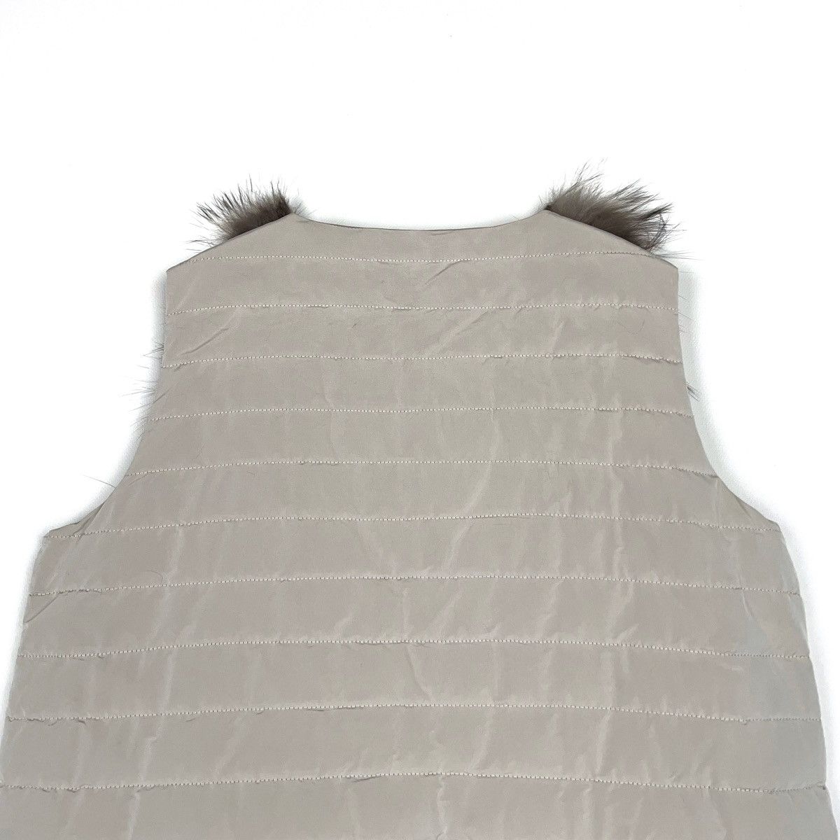 Fabiana Filippi Fabiana Filippi Fox Fur Goose Down Vest Beige Light Grey Size M / US 6-8 / IT 42-44 - 11 Thumbnail