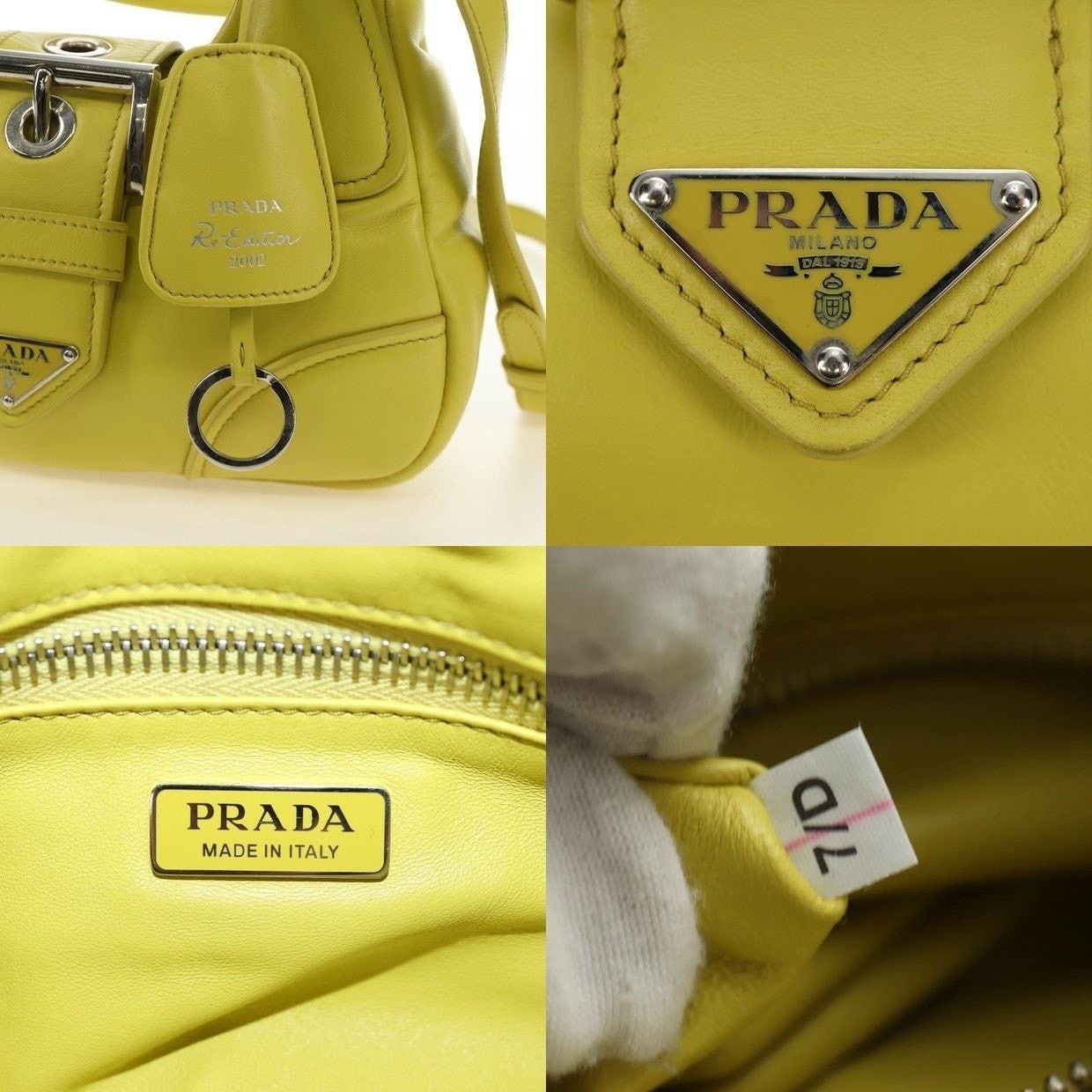 Prada Prada Saffiano Galleria Handbag Yellow Size ONE SIZE - 14 Thumbnail