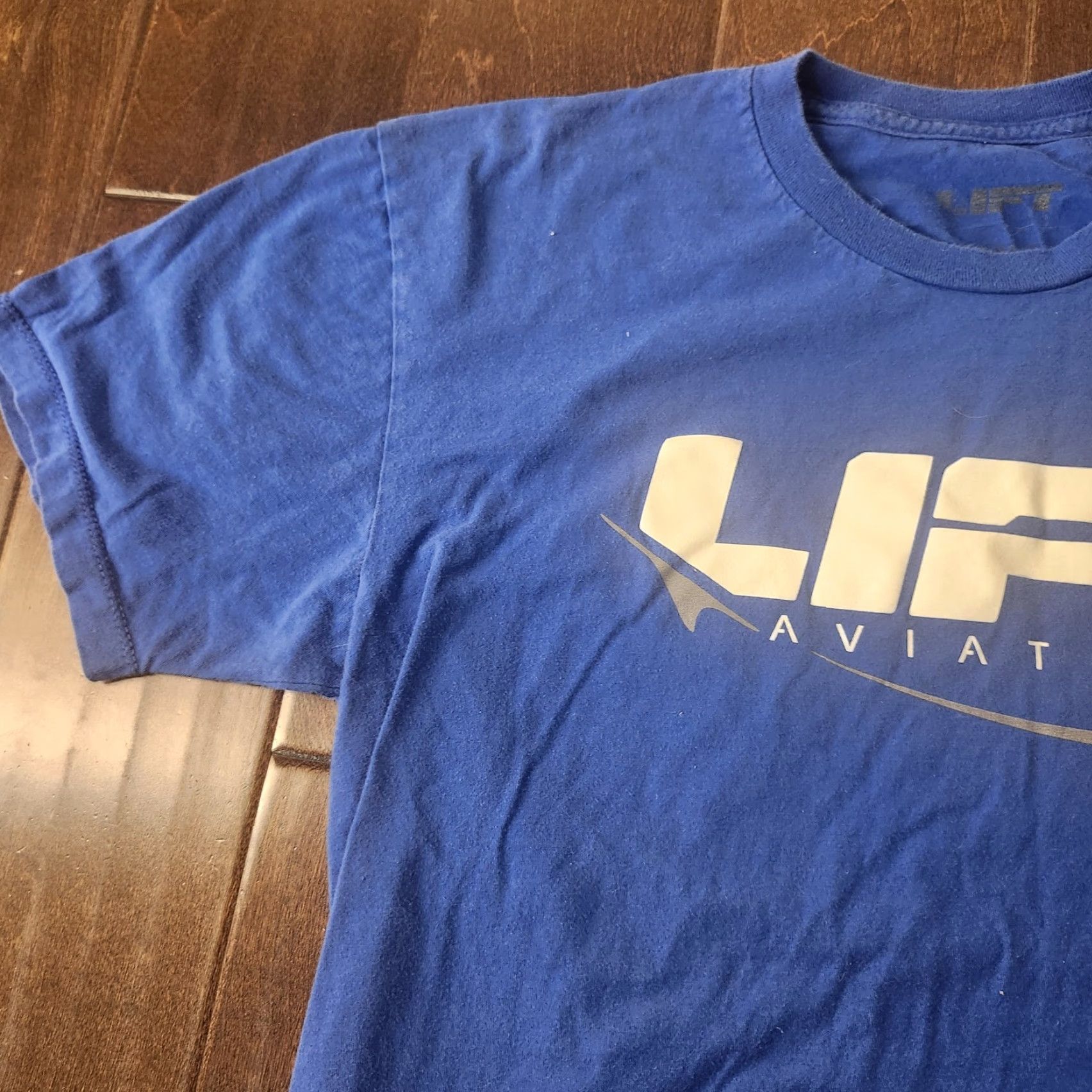Vintage LIFT Aviation T Shirt Mens Large Blue Graphic Logo Tee Short Sleeve Casual Size US L / EU 52-54 / 3 - 5 Thumbnail