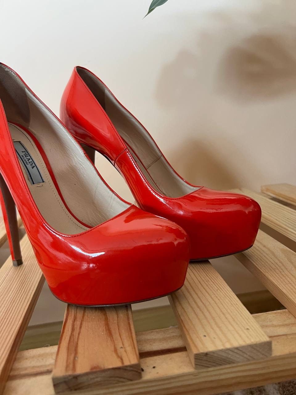 Prada Women High Heels Prada Red Size 37,5 Leather Size US 7.5 / IT 37.5 - 3 Thumbnail