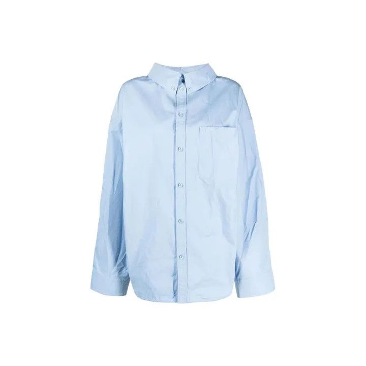 Balenciaga Balenciaga Blue Pocket Button-Up Shirt 0079 Size S / US 4 / IT 40 - 1 Thumbnail
