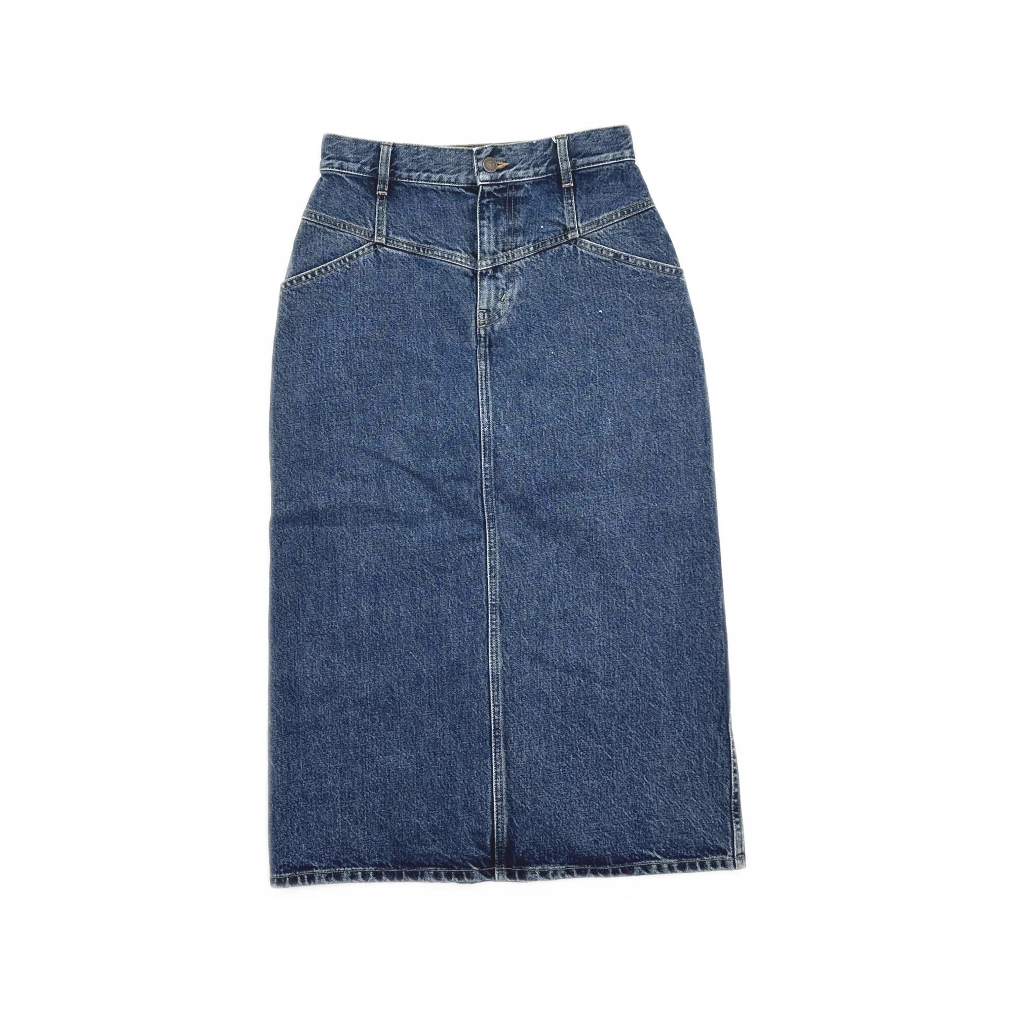 Celine Celine Dark Wash Denim Midi Skirt Size 26 Size 26" / US 2 / IT 38 - 1 Thumbnail