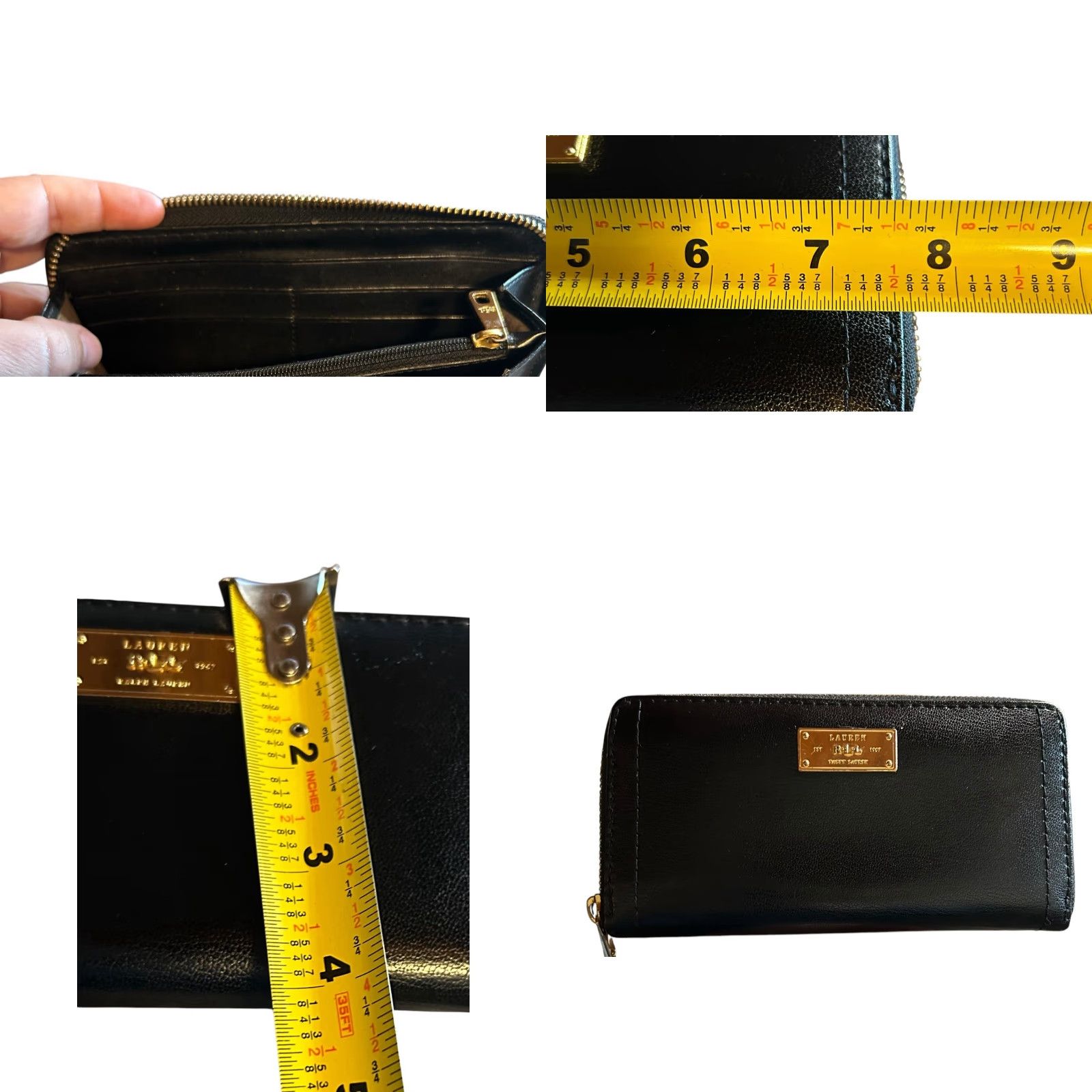 Ralph Lauren Lauren Ralph Lauren Wallet Women Full Zip Leather Credit Card Black Large Vintage? No Size ONE SIZE - 9 Thumbnail