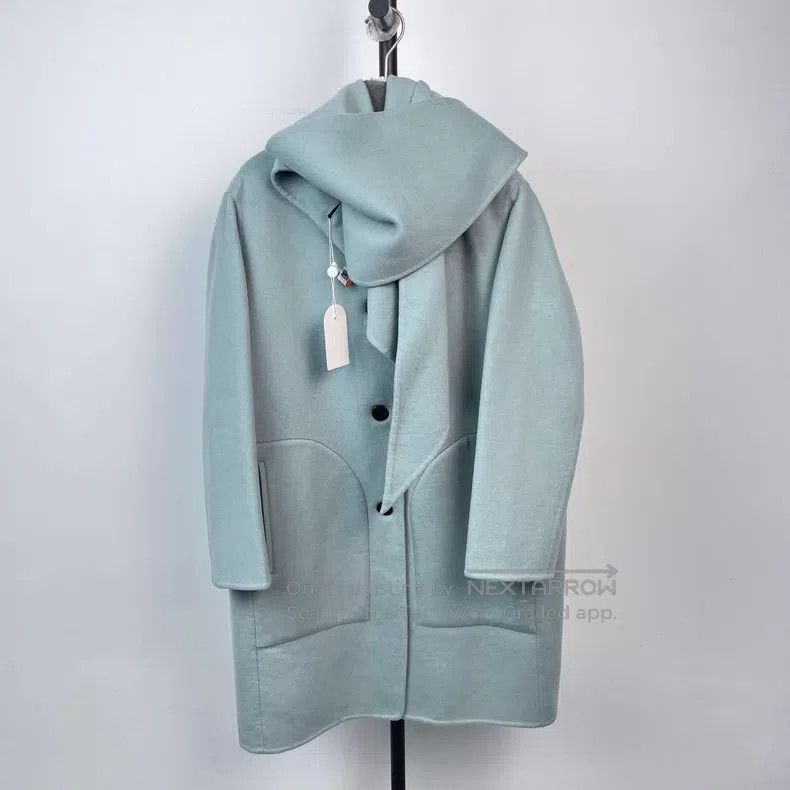Hermes Hermes Light Blue Double-Faced Cashmere and Wool Coat with Size XXS / US 00 / IT 34 - 1 Thumbnail