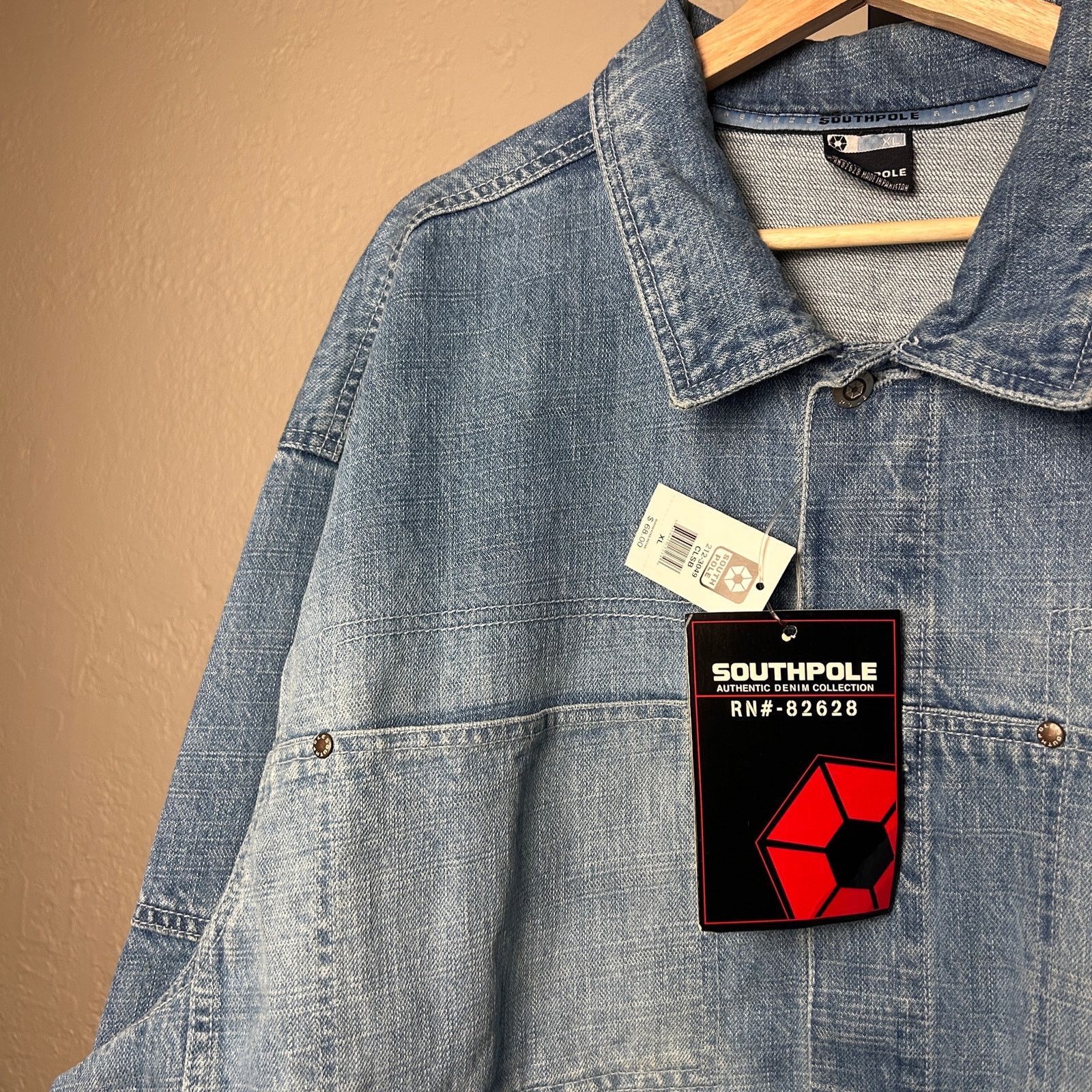 Southpole Southpole Embroidered Y2K NWT Light Wash Denim Jacket XL Size US XL / EU 56 / 4 - 5 Thumbnail