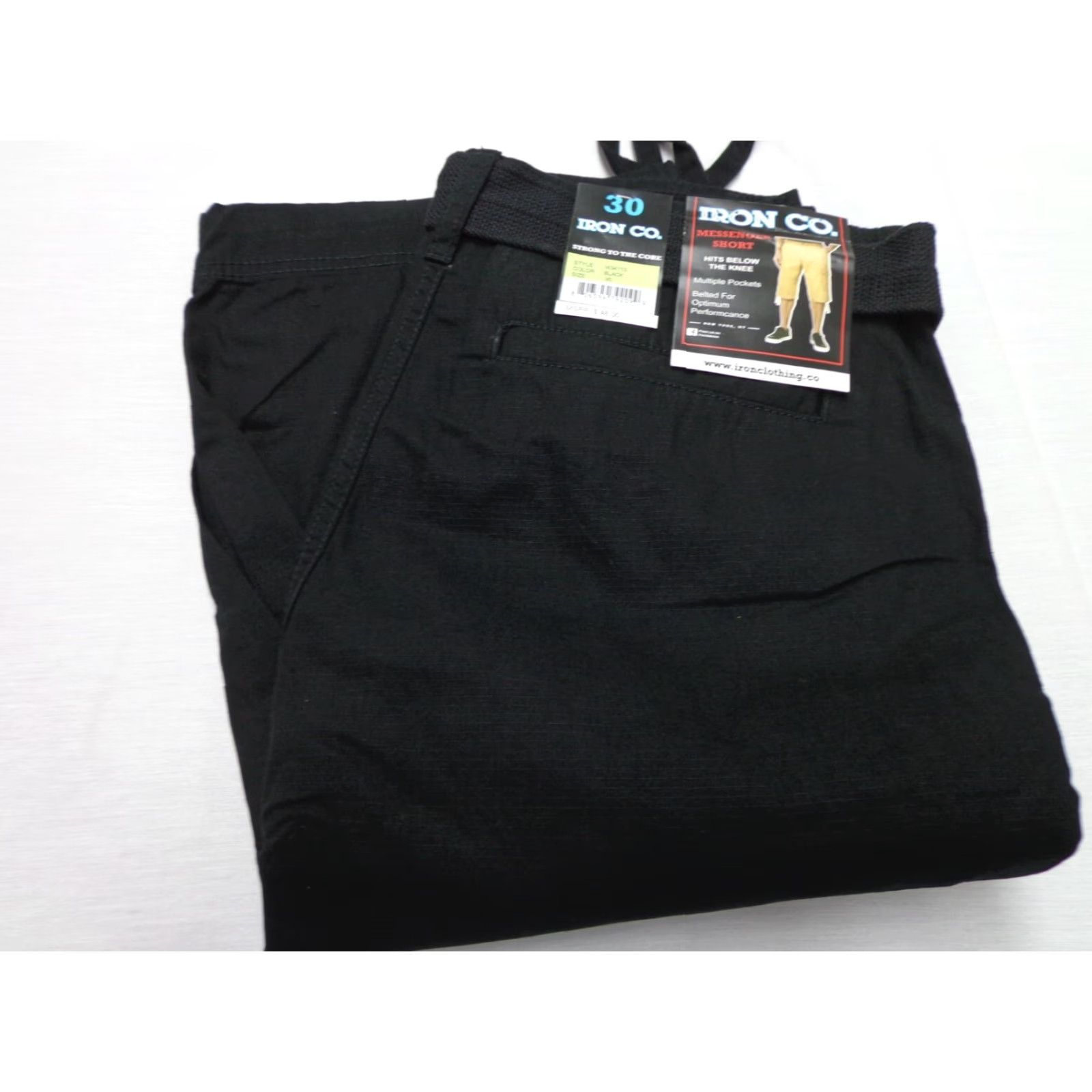 Vintage IRON CO. Messenger Cargo Belted Below Knee Shorts Black Size 30 NEW MEN Regular Cargo Belted 30 Black IRON CO. Size US 30 / EU 46 - 2 Thumbnail