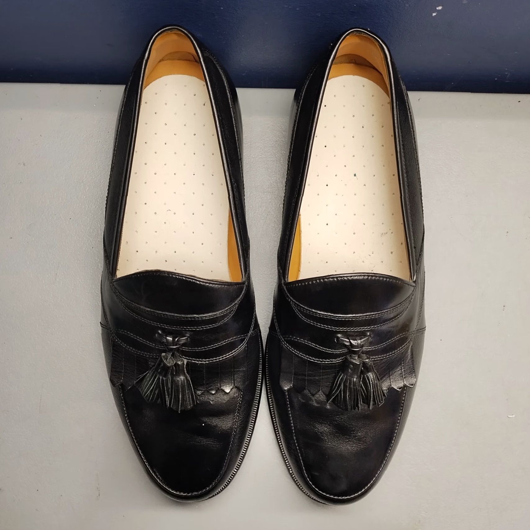 Johnston & Murphy‎ Black Leather Tassel Kiltie Loafers Mens 10W Dress Shoes Johnston & Murphy Mens Black Leather Kiltie Tassel Loafers  main image 4