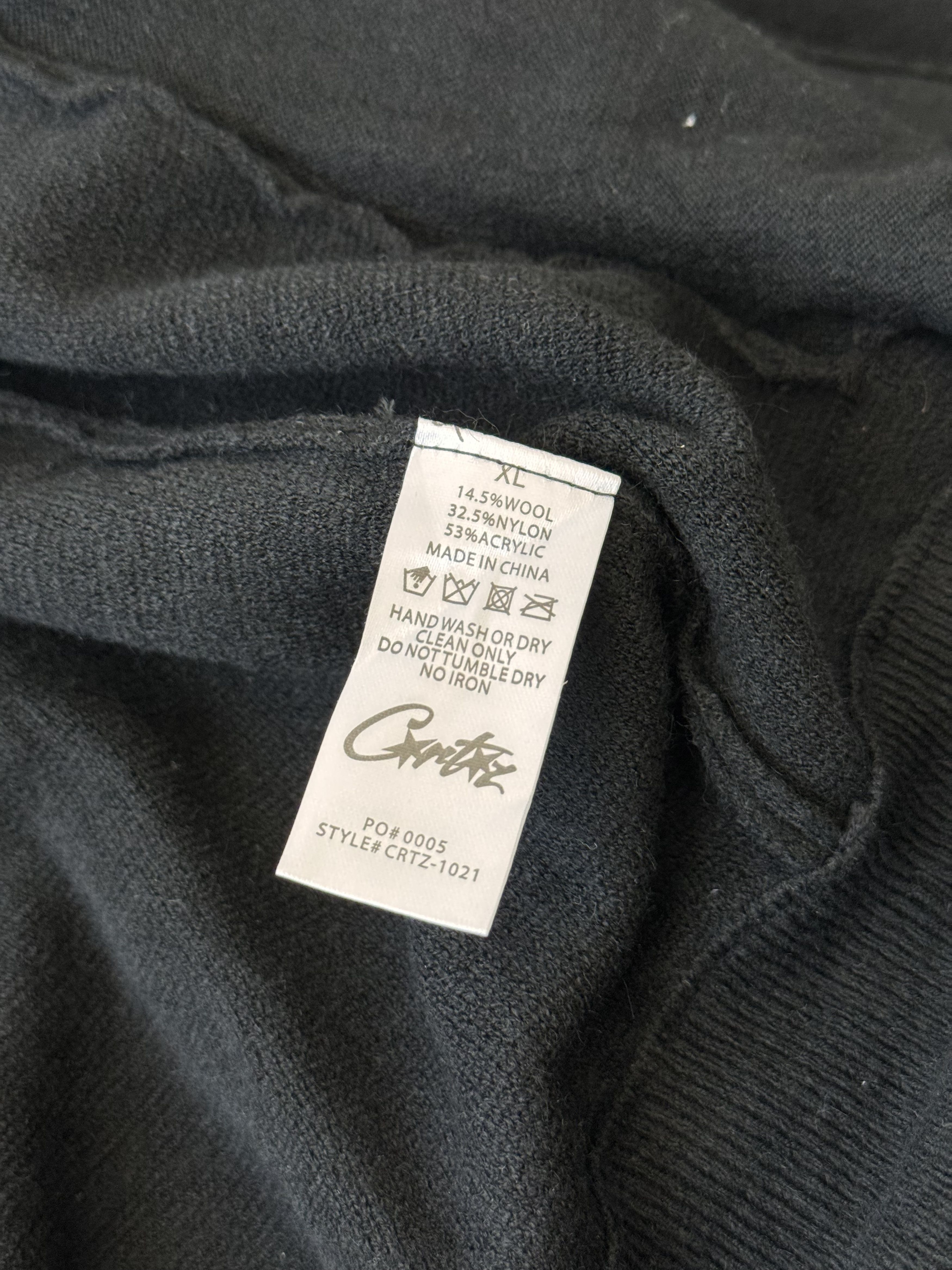 Corteiz Corteiz Knitted Black & White Streetwear Zip Hoodie Size US L / EU 52-54 / 3 - 15 Thumbnail