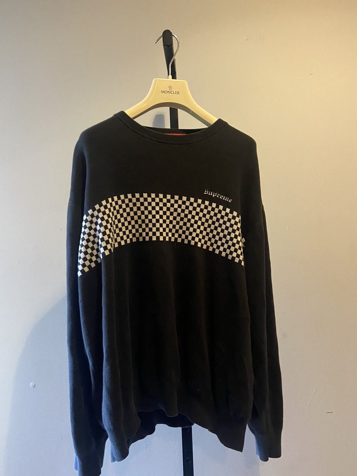 Supreme SS18 Checkered Panel Crewneck