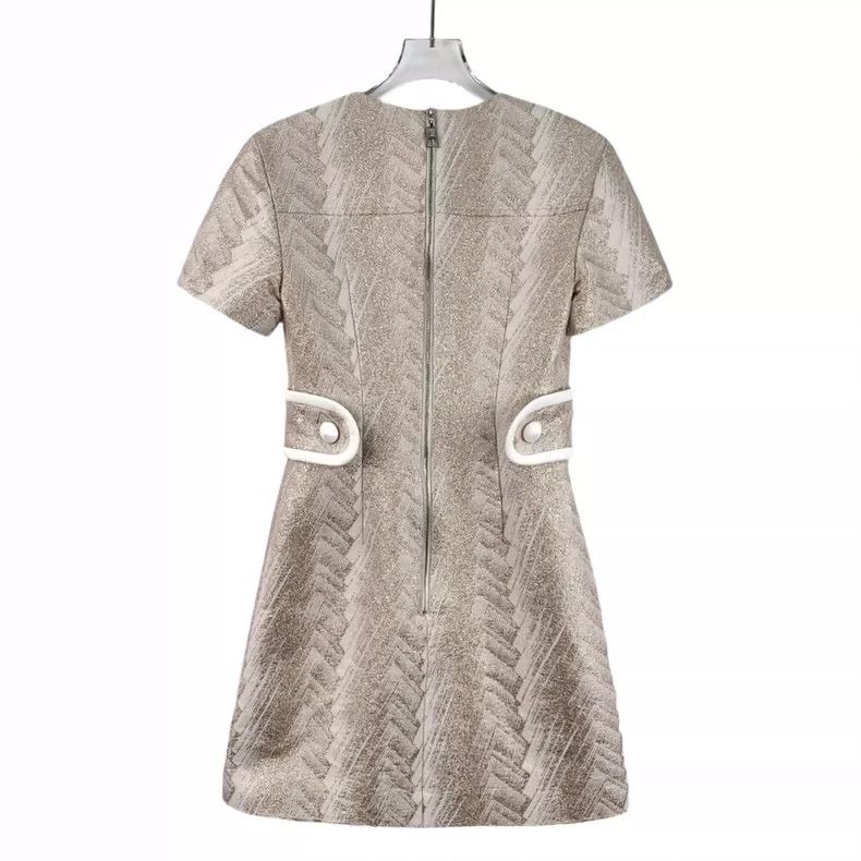 Louis Vuitton Louis Vuitton 22 Beige Gold Embroidered Sheep Wool Crew Ne Size XXS / US 00 / IT 34 - 2 Thumbnail