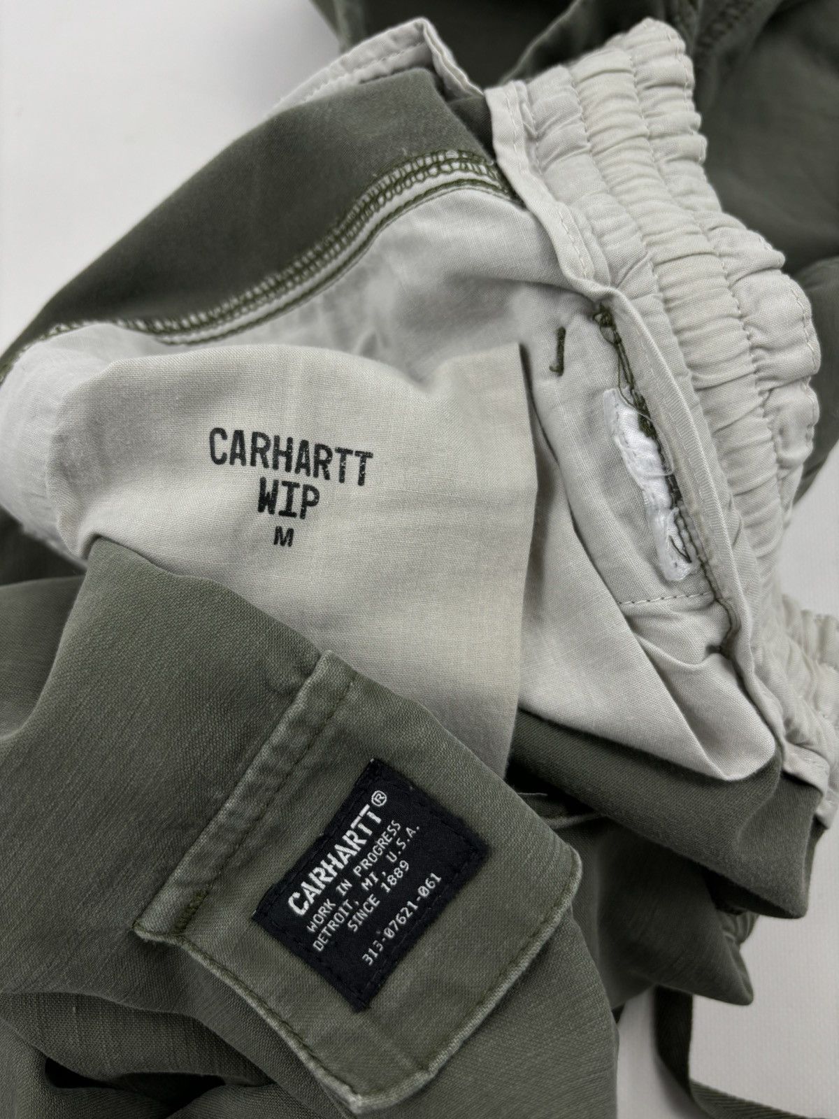 Carhartt × Carhartt Wip × Vintage VTG CARHARTT WIP CAMPER Khaki Cargo Pocket Military Work Trousers Utility Pants Size US 32 / EU 48 - 11 Thumbnail