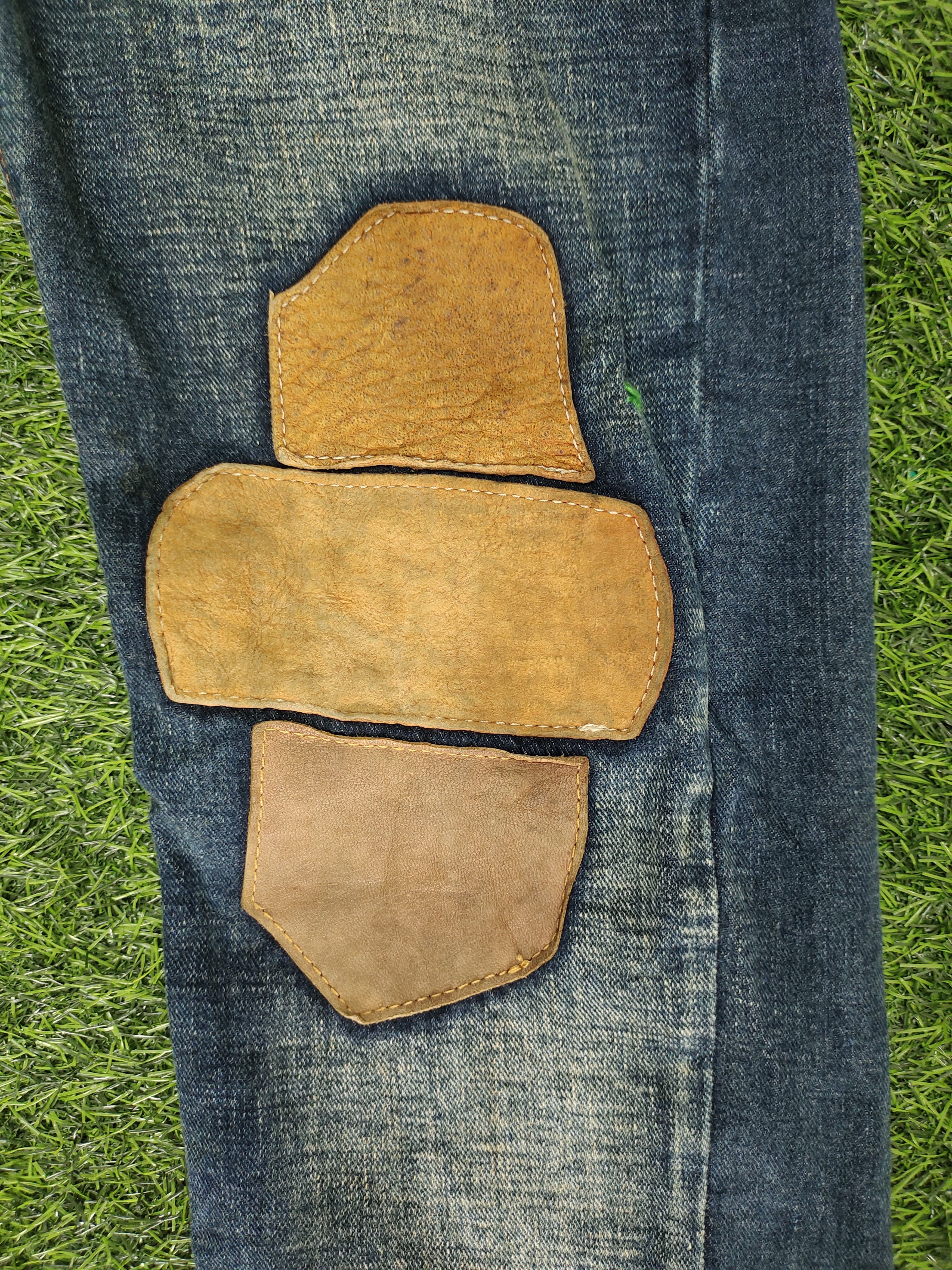 Dsquared2 Dsquared2 Leather Craft Patchwork Denim Jeans Size US 33 - 8 Thumbnail