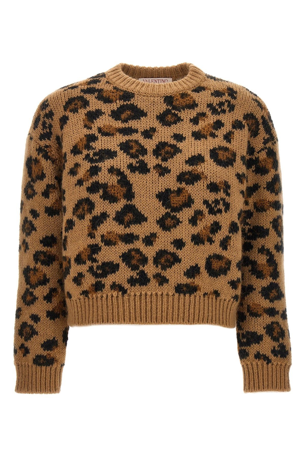 image of Valentino Garavani Valentino Animalier Sweater in Beige, Women's (Size Medium)