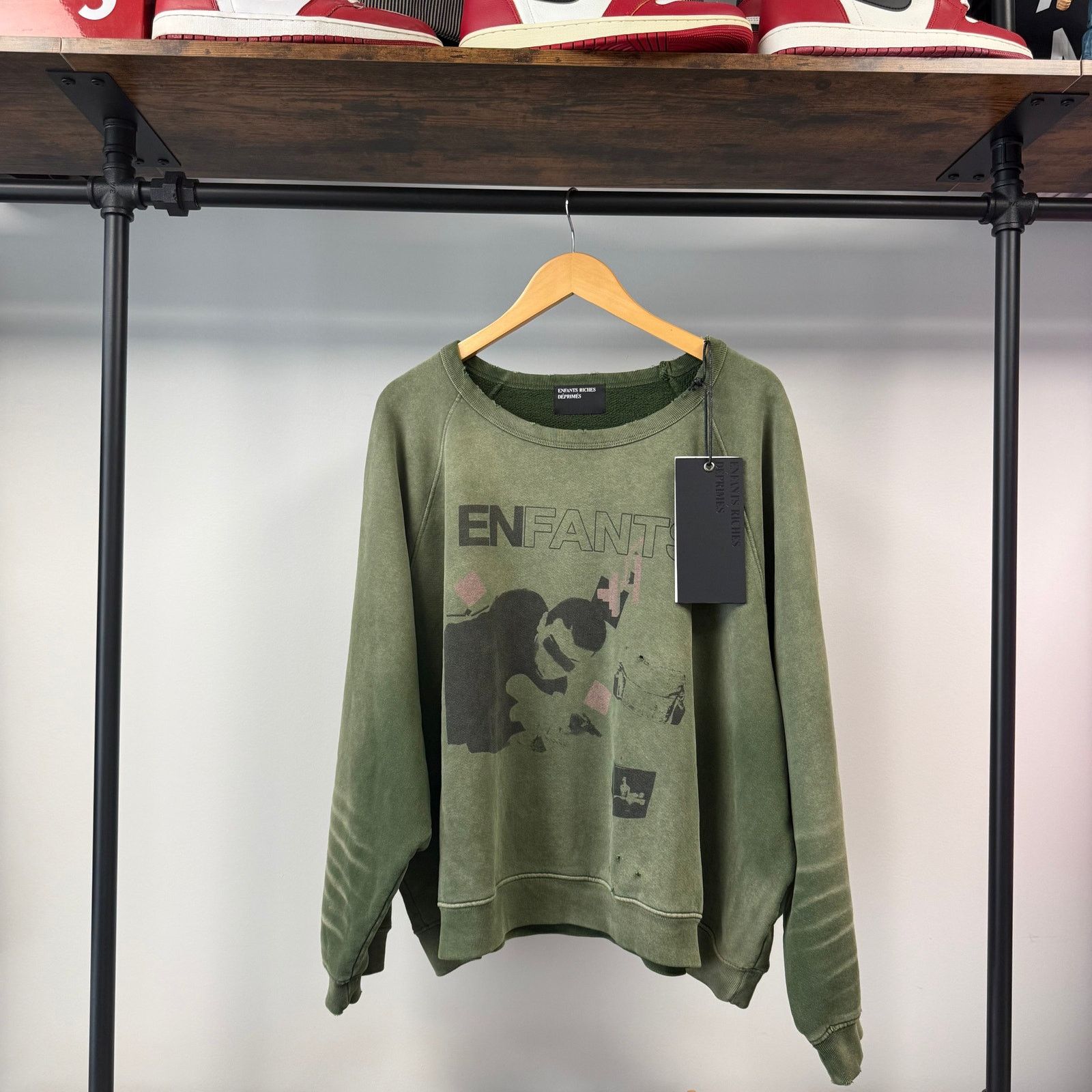 Enfants Riches Deprimes ERD "My Death My Life" Green Crewneck XXL Size US XXL / EU 58 / 5 - 1 Thumbnail