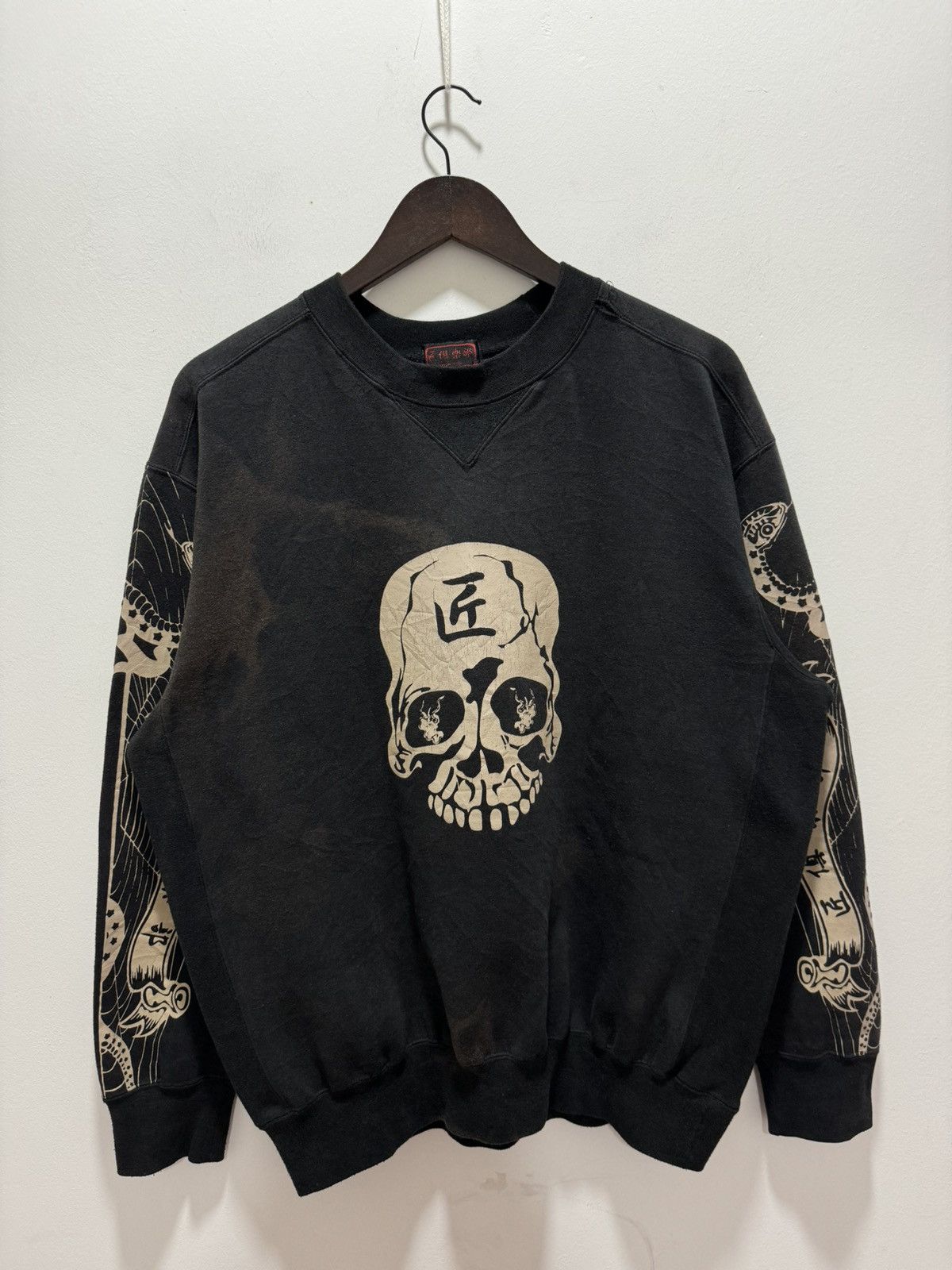 Vintage SKELETON DOUBLE HEADED SNAKE EYE OVER PRINT DECOLOURISE Size US L / EU 52-54 / 3 - 16 Thumbnail