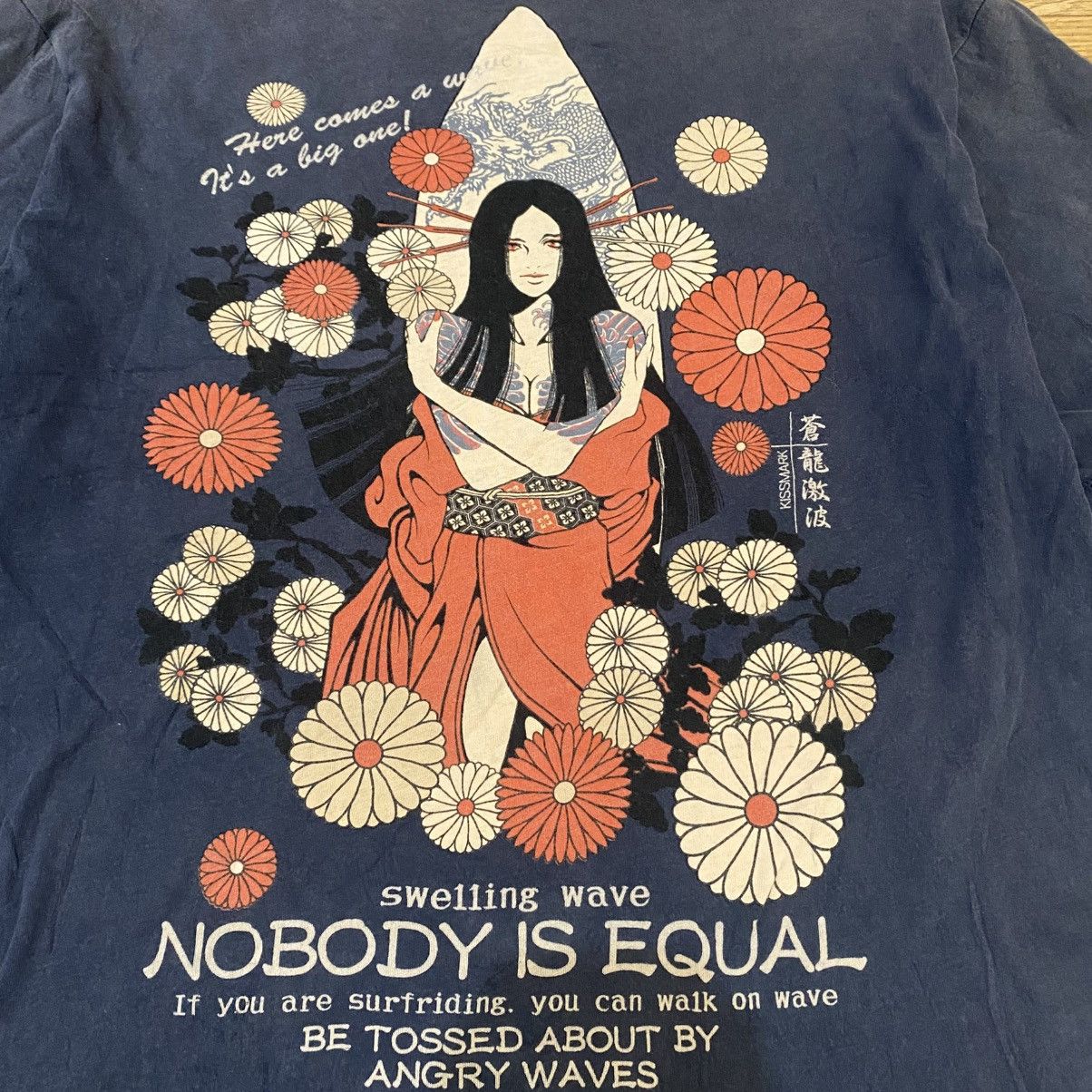 Hysteric Glamour Kiss Mark Nobody Is Equal Double Layer Long Sleeve T-Shirt Size US L / EU 52-54 / 3 - 3 Thumbnail