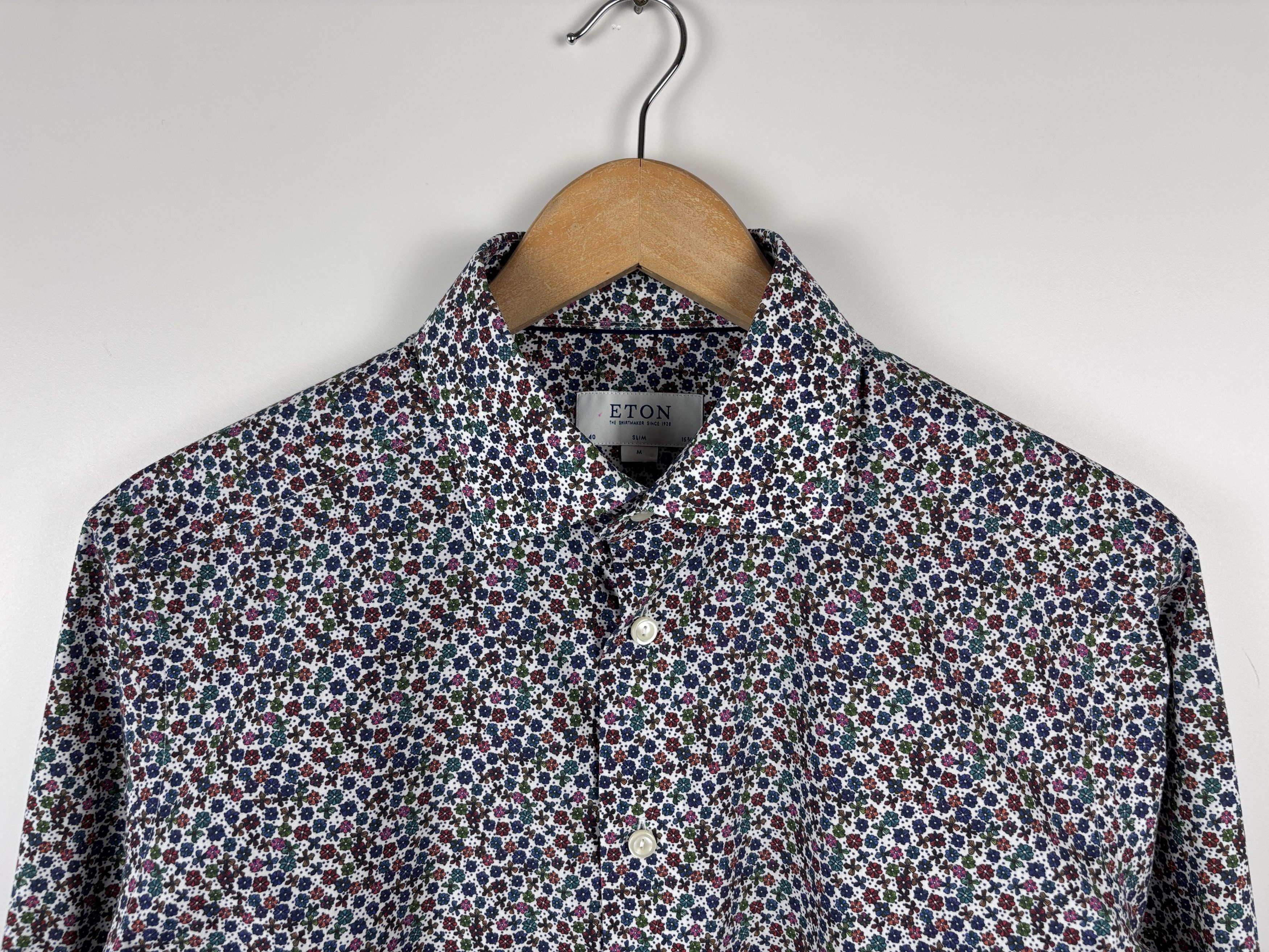 Eton Eton Floral Slim Fit Long Sleeve Button Shirt 40 15 3/4 Size US M / EU 48-50 / 2 - 2 Thumbnail