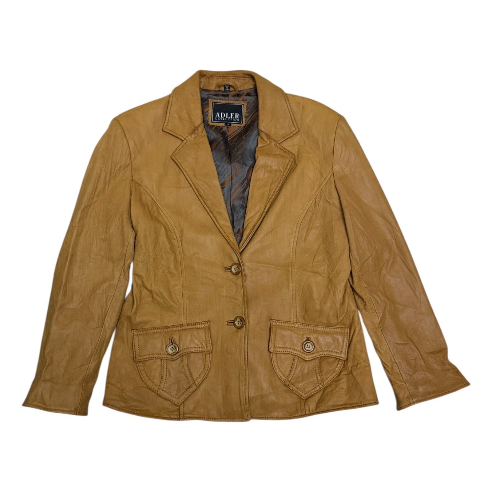 Adler ADLER New Zealand LAMBSKIN Leather Designer Jacket Small Size S / US 4 / IT 40 - 3 Thumbnail