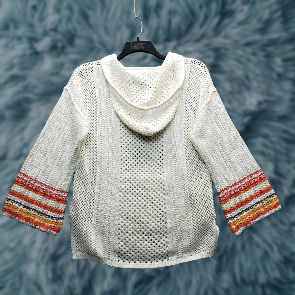 BKE BKE Womens Hooded Sweater Size M Multicolor Open-Knit Pointelle Flared Sleeve Pullover Knit Casual, Travel, Fall/Winter Size M / US 6-8 / IT 42-44 - 1 Thumbnail