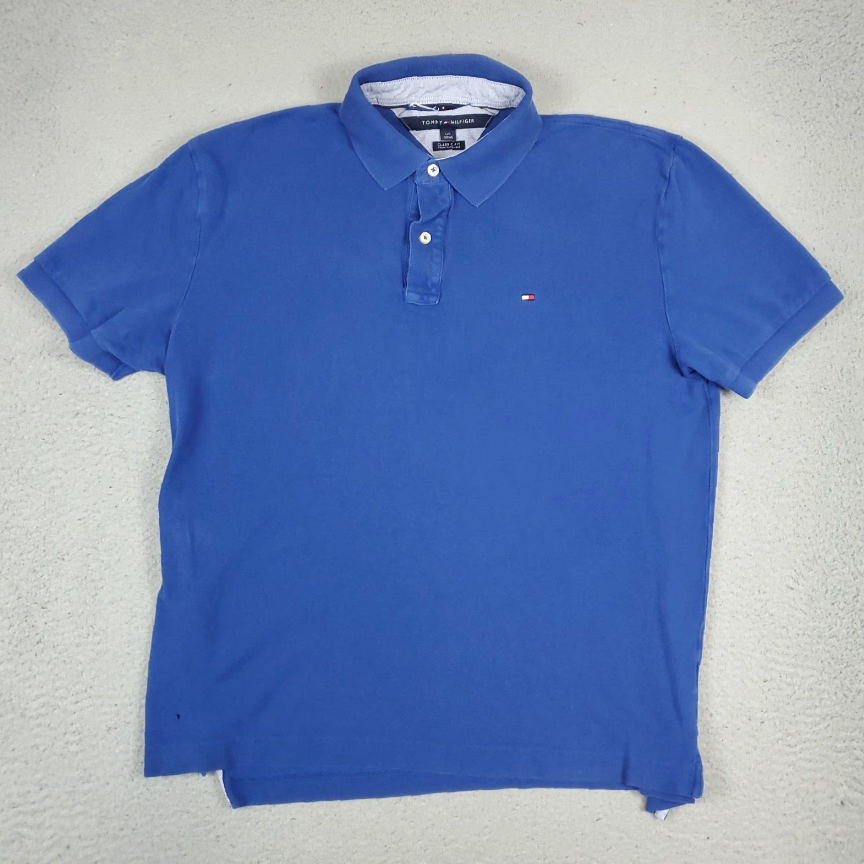 Tommy Hilfiger Tommy Hilfiger Classic Fit Solid Blue Polo Shirt Adult Large Short Sleeve Mens Size US L / EU 52-54 / 3 - 3 Thumbnail