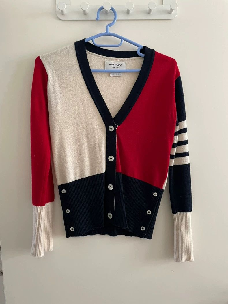 Thom Browne Thom Browne Wool Colorblock Cardigan - dmc Size US XS / EU 42 / 0 - 1 Thumbnail