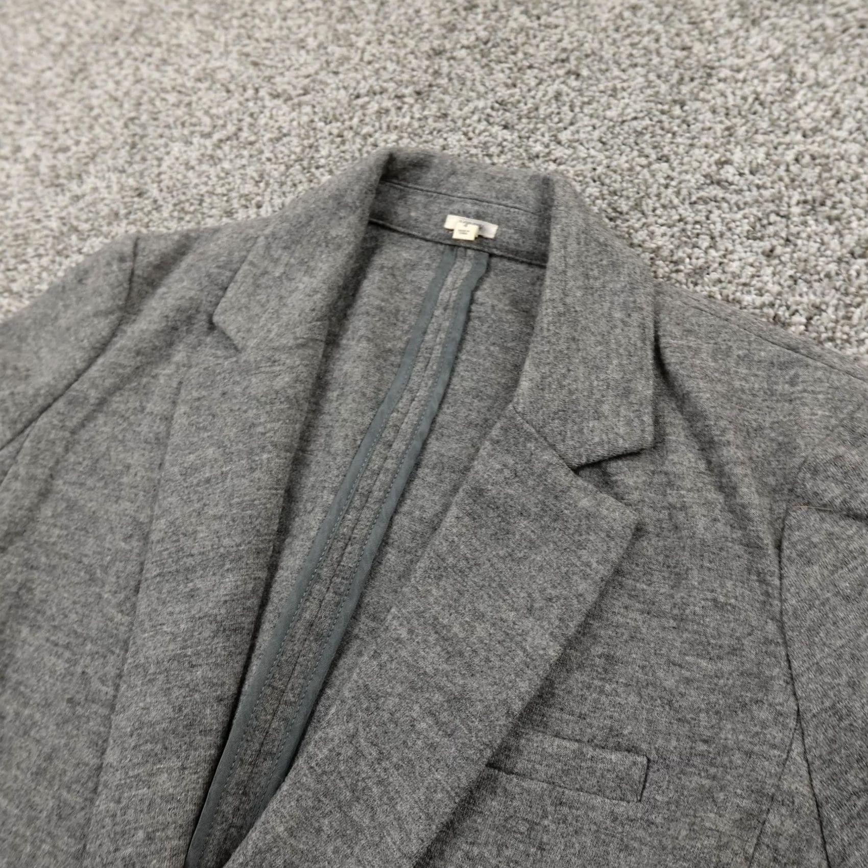 J.Crew J.CREW Blazer Womens 4 Gray Heather Wool Notch Button Sport Coat Suit Jacket Top Size S / US 4 / IT 40 - 2 Thumbnail