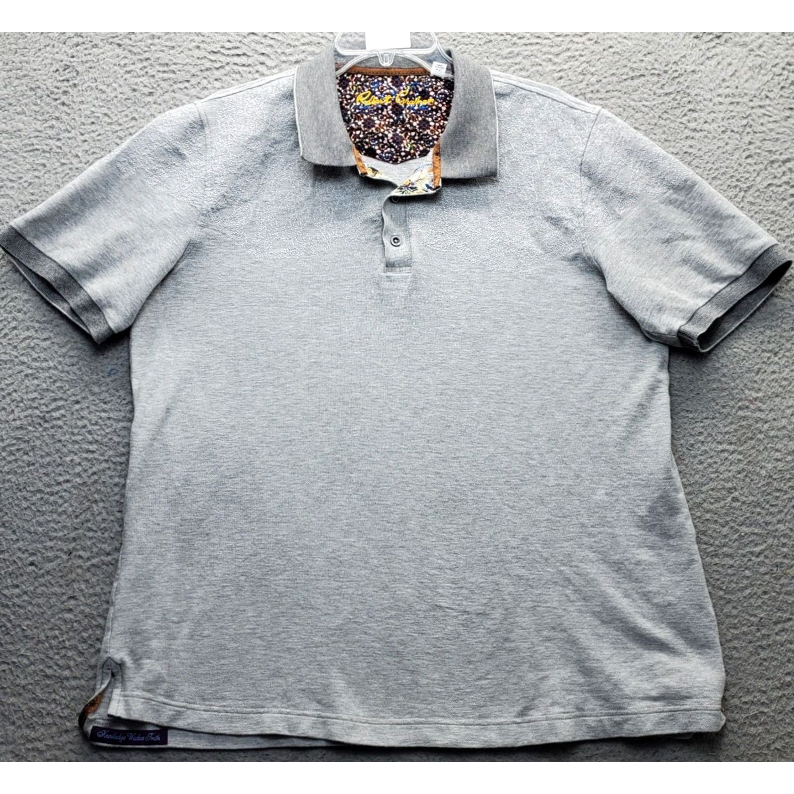 Robert Graham Robert Graham Polo Shirt Mens XL Gray Short Sleeve Side Slit Collared Popover Size US XL / EU 56 / 4 - 2 Thumbnail