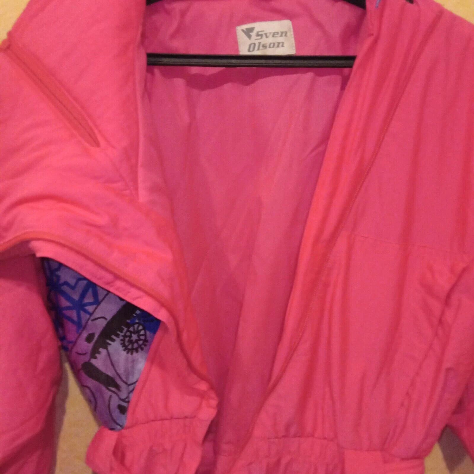 Other Vintage 80s Neon Pink One Piece Ski Suit Snowsuit Sz 36 Size XS / US 0-2 / IT 36-38 - 4 Thumbnail