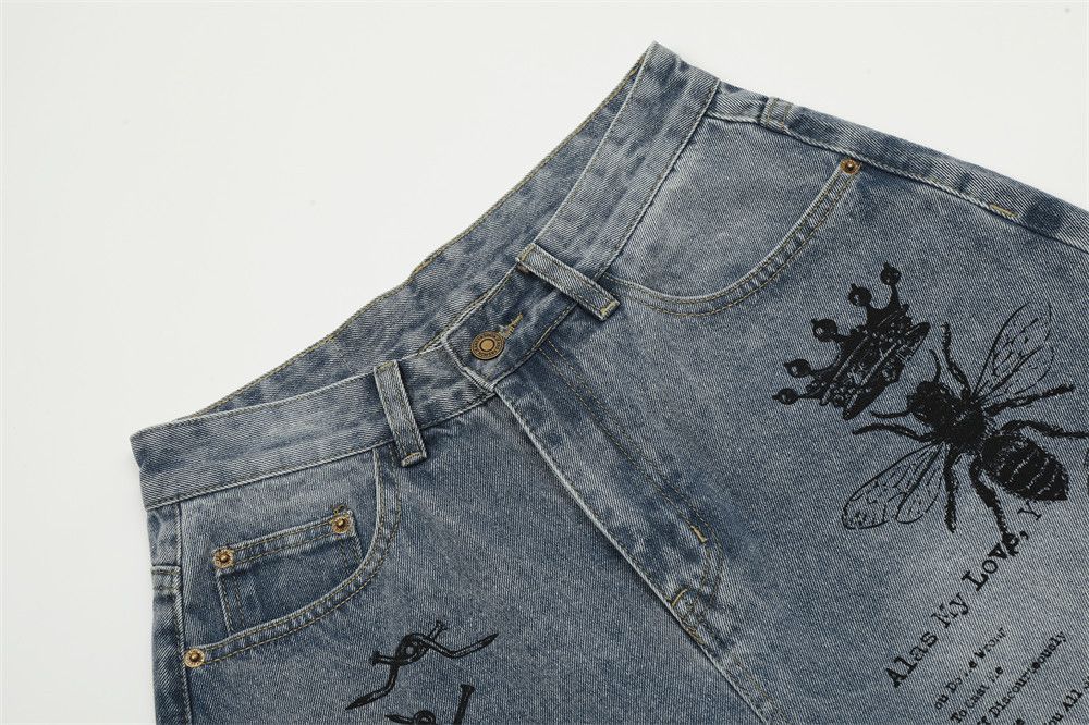Japanese Brand × Vintage Men's street loose straight insect graffiti denim shorts y2k Size US 32 / EU 48 - 4 Thumbnail