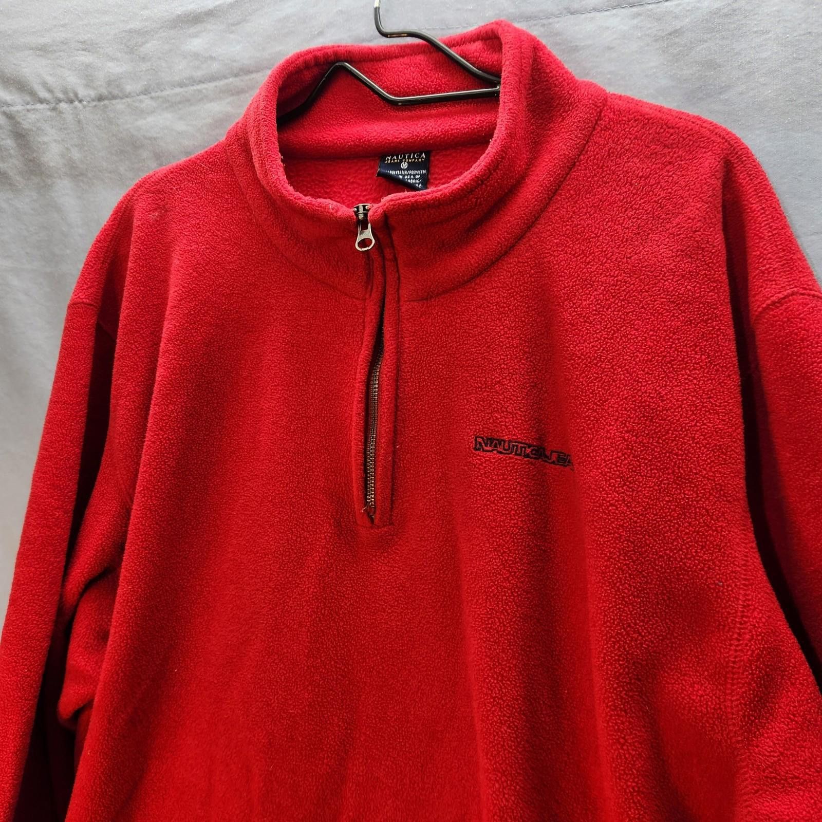 Nautica Nautica Jeans Red Fleece Quarter Zip Sweatshirt Size Large Size US L / EU 52-54 / 3 - 2 Thumbnail