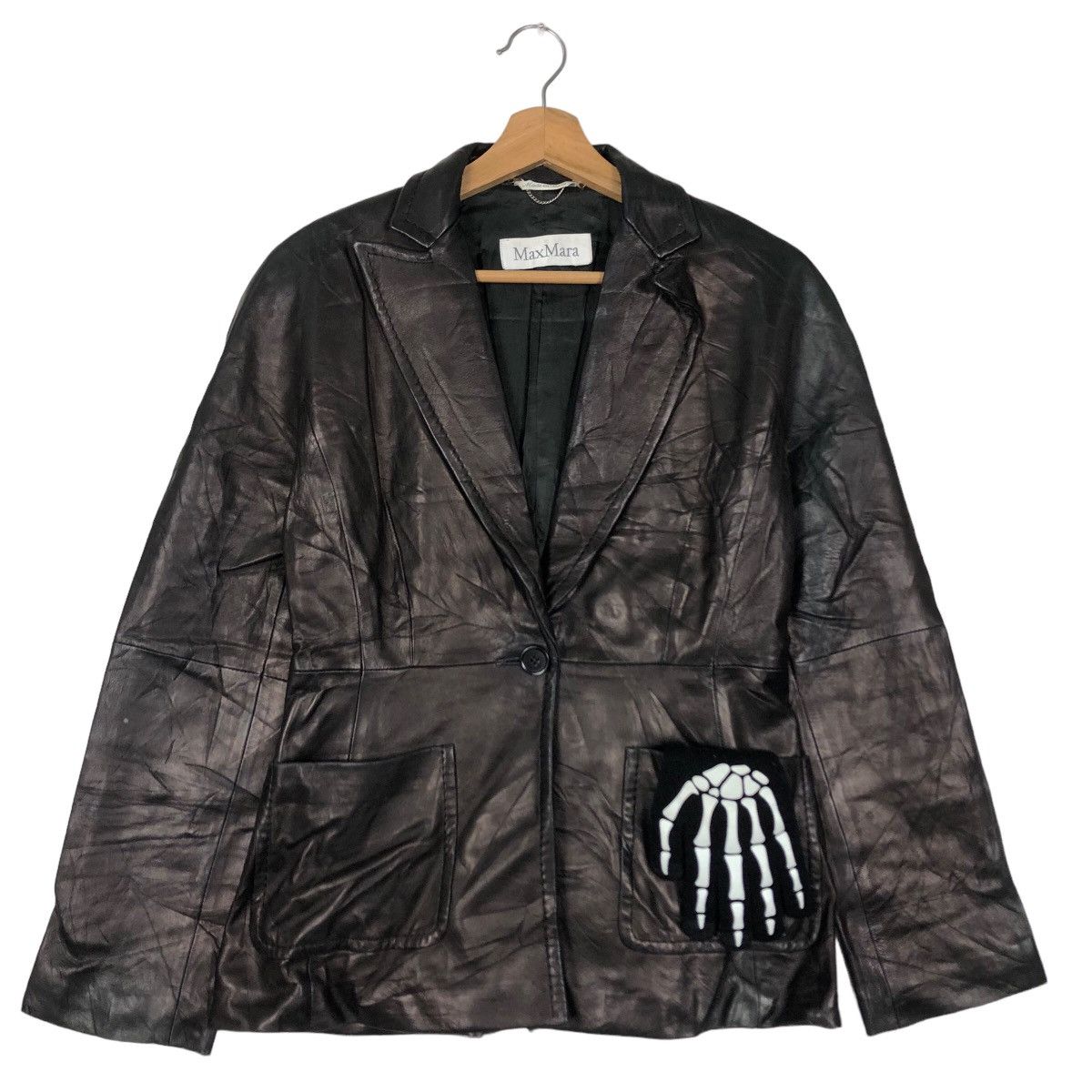 Japanese Brand 🔥Vintage Leather Biker Jacket Max Mara Size US M / EU 48-50 / 2 - 2 Thumbnail