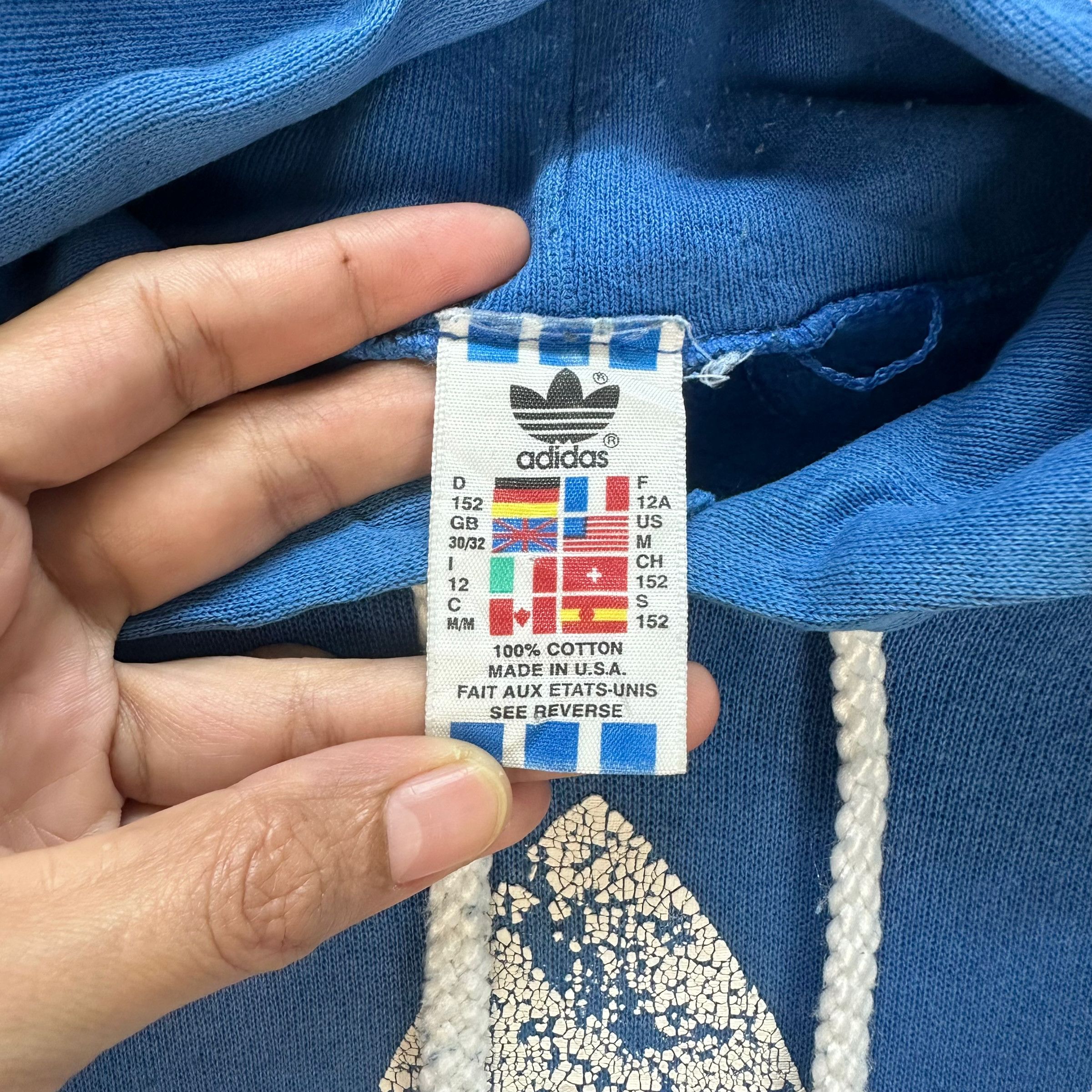 Adidas VINTAGE ADIDAS BIG LOGO PULLOVER HOODIES #7971-193 Size US M / EU 48-50 / 2 - 8 Thumbnail