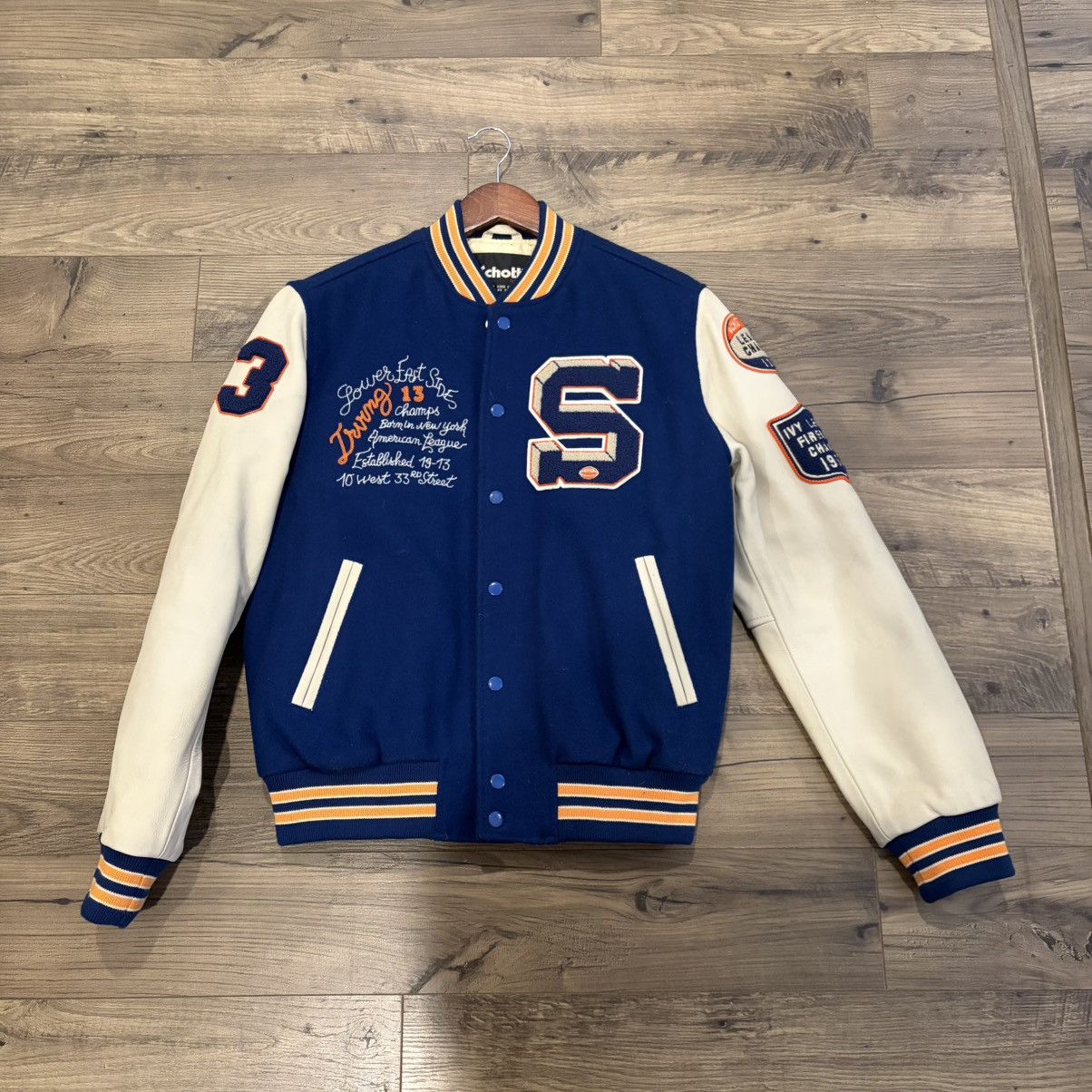 Schott Schott NYC Leather Sleeve Wool Varsity Jacket Size US M / EU 48-50 / 2 - 1 Thumbnail