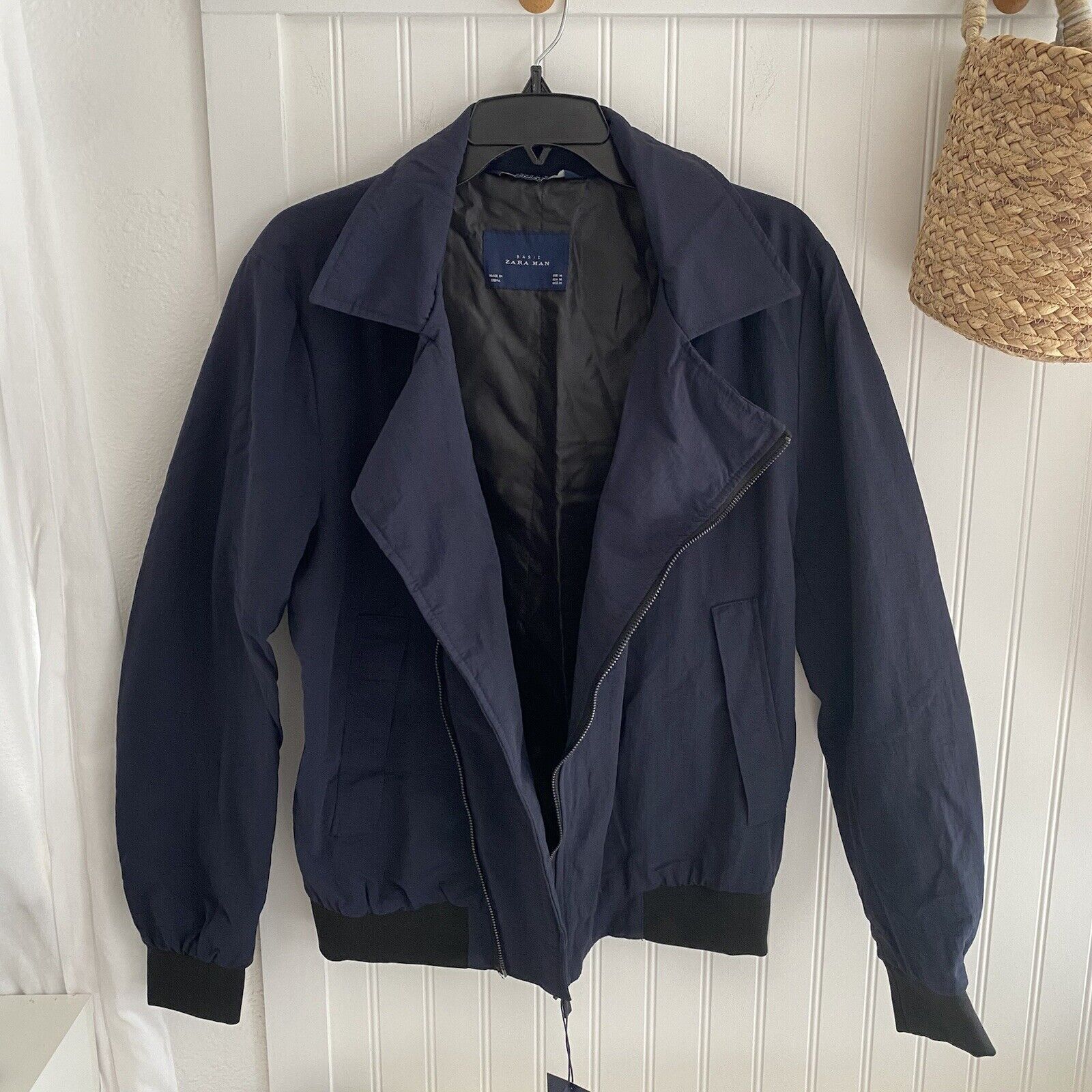 Zara Zara Mens Basic Navy Blue Windbreaker Bomber Jacket Zipper Size US M / EU 48-50 / 2 - 7 Thumbnail