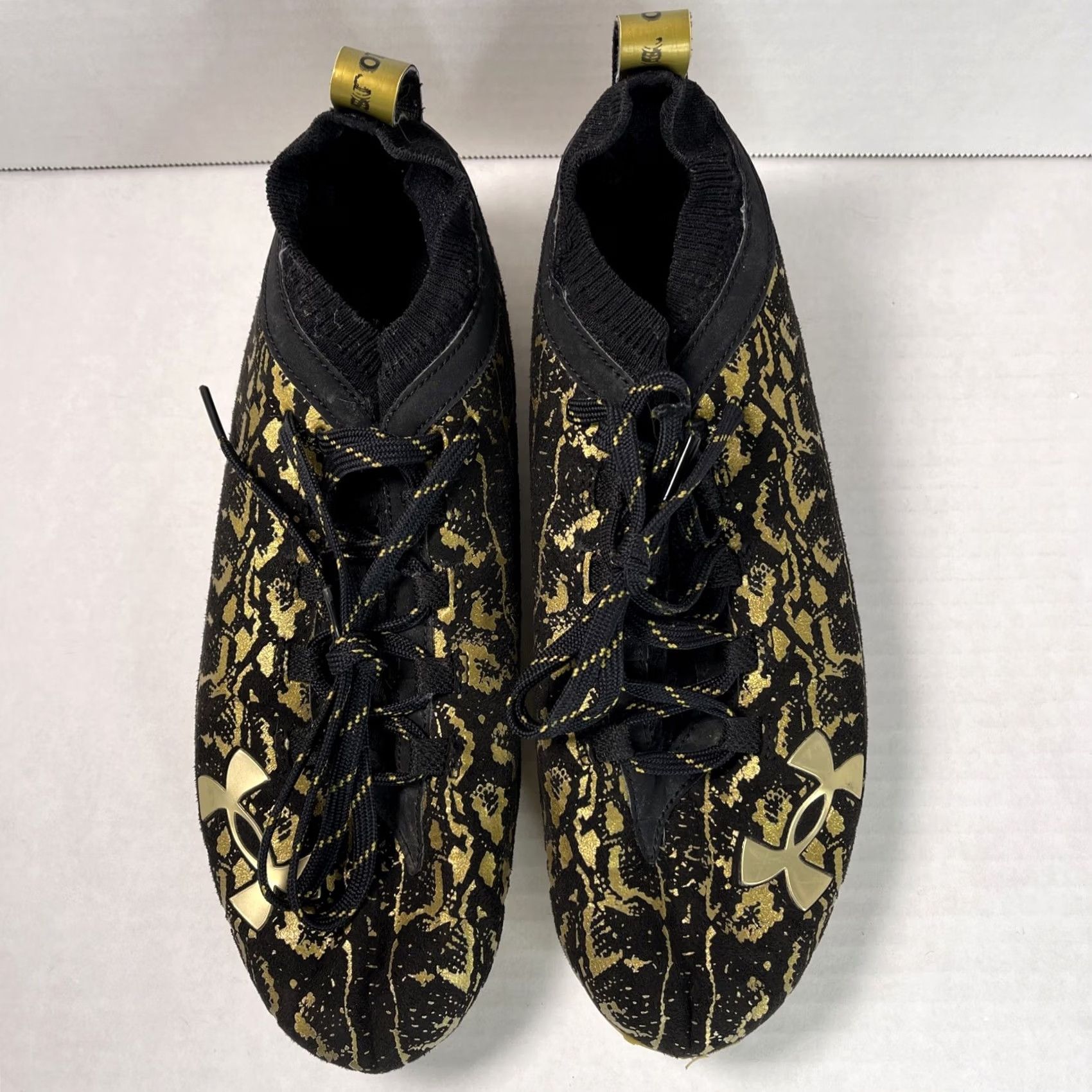 Under Armour Under Armour Football Cleats Men’s Sz 9 Spotlight Lux 2.0 Black Gold 3024251-001 Size US 8 / EU 41 - 4 Thumbnail