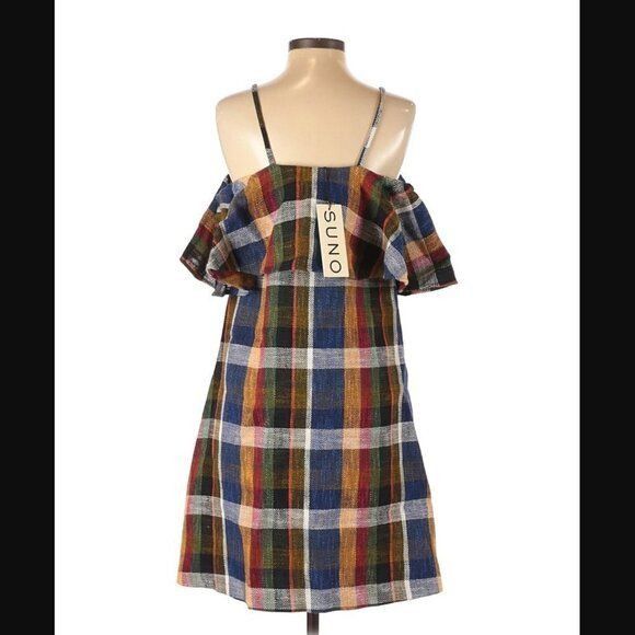 Other SUNO New York Dress 2 NWT Woven Plaid Multicolor Thick Knit Size XS / US 0-2 / IT 36-38 - 5 Thumbnail