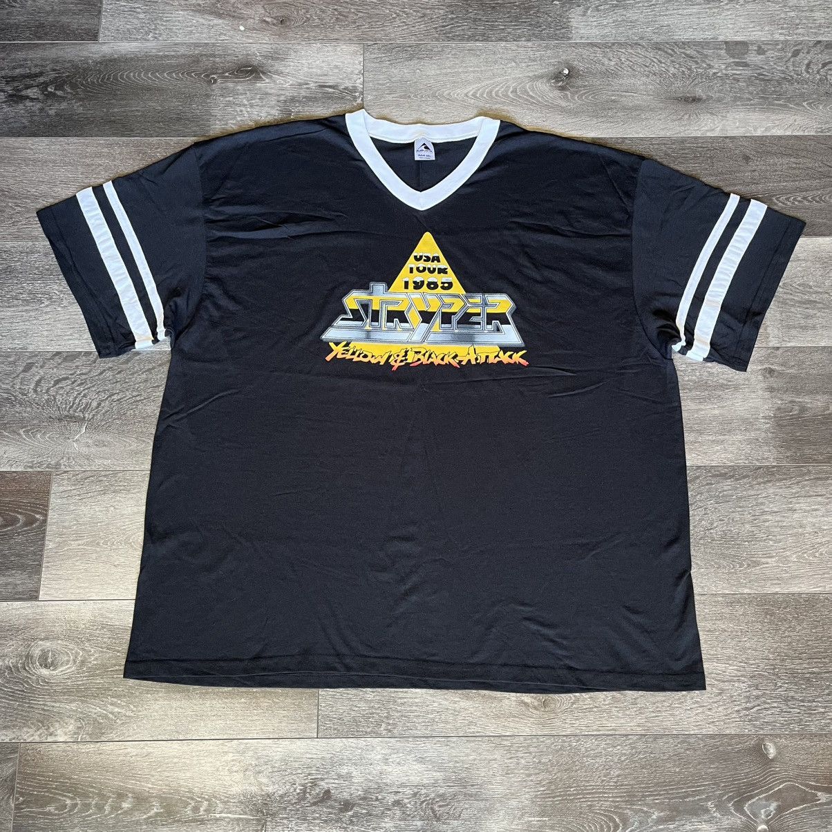 Band Tees Vintage Stryper Yellow & Black Attack 1985 US Tour Band Tee Size US XXL / EU 58 / 5 - 1 Thumbnail
