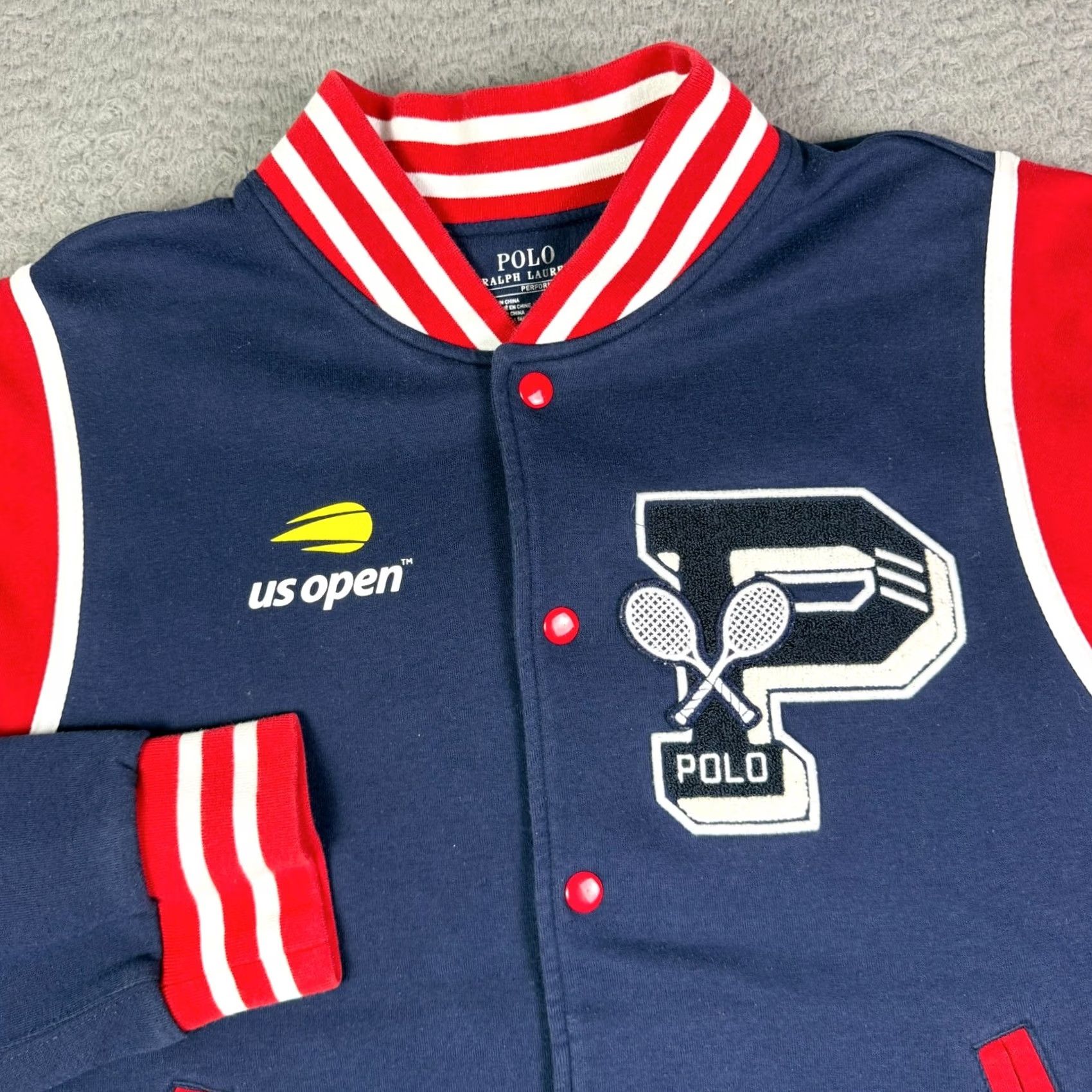 Polo Ralph Lauren Polo Ralph Lauren Varsity Jacket US Open 2018 Mens L Navy Red Embroidered P Wing Size US L / EU 52-54 / 3 - 2 Thumbnail