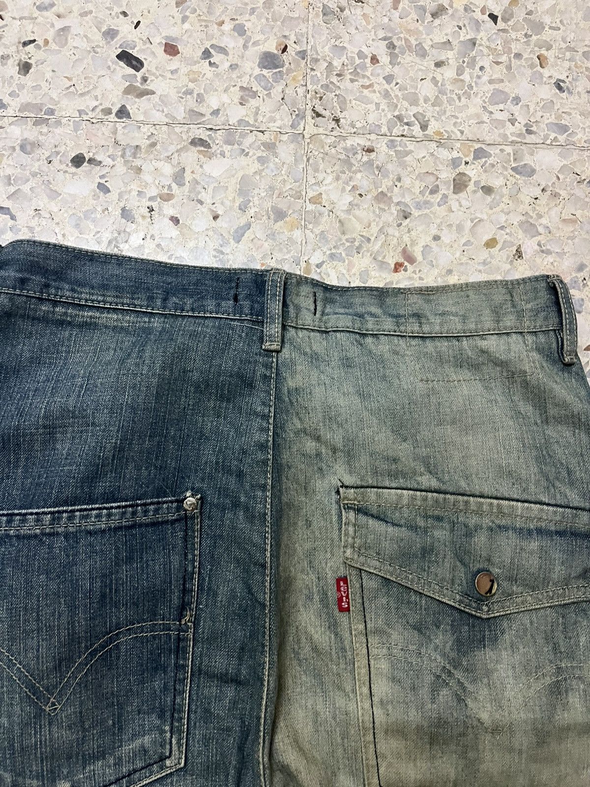 Levi's Vintage Clothing RARE LEVI’S ENGINEERED JEANS ASYMMETRICAL 2-TONE REWORKED Size US 32 / EU 48 - 11 Thumbnail