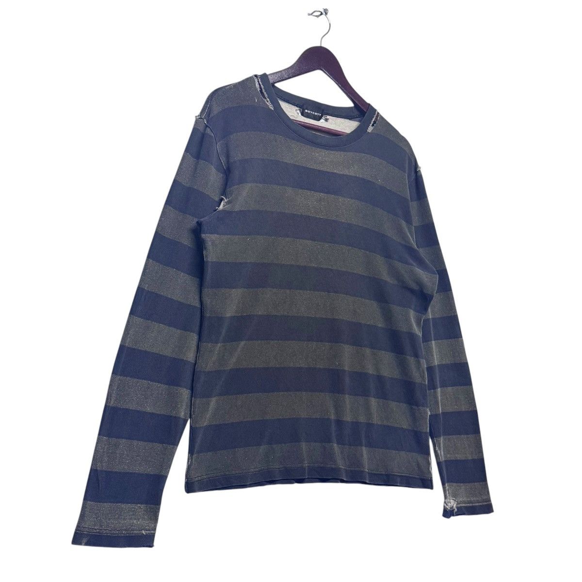 Distressed Thrashed Stripes Tee Shirt