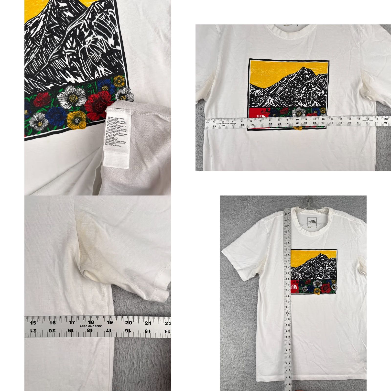 The North Face The North Face Shirt Men M White Floral Crew Cotton Blend Logo All Seasons T-Shirt Outdoors Mens Size US M / EU 48-50 / 2 - 8 Thumbnail