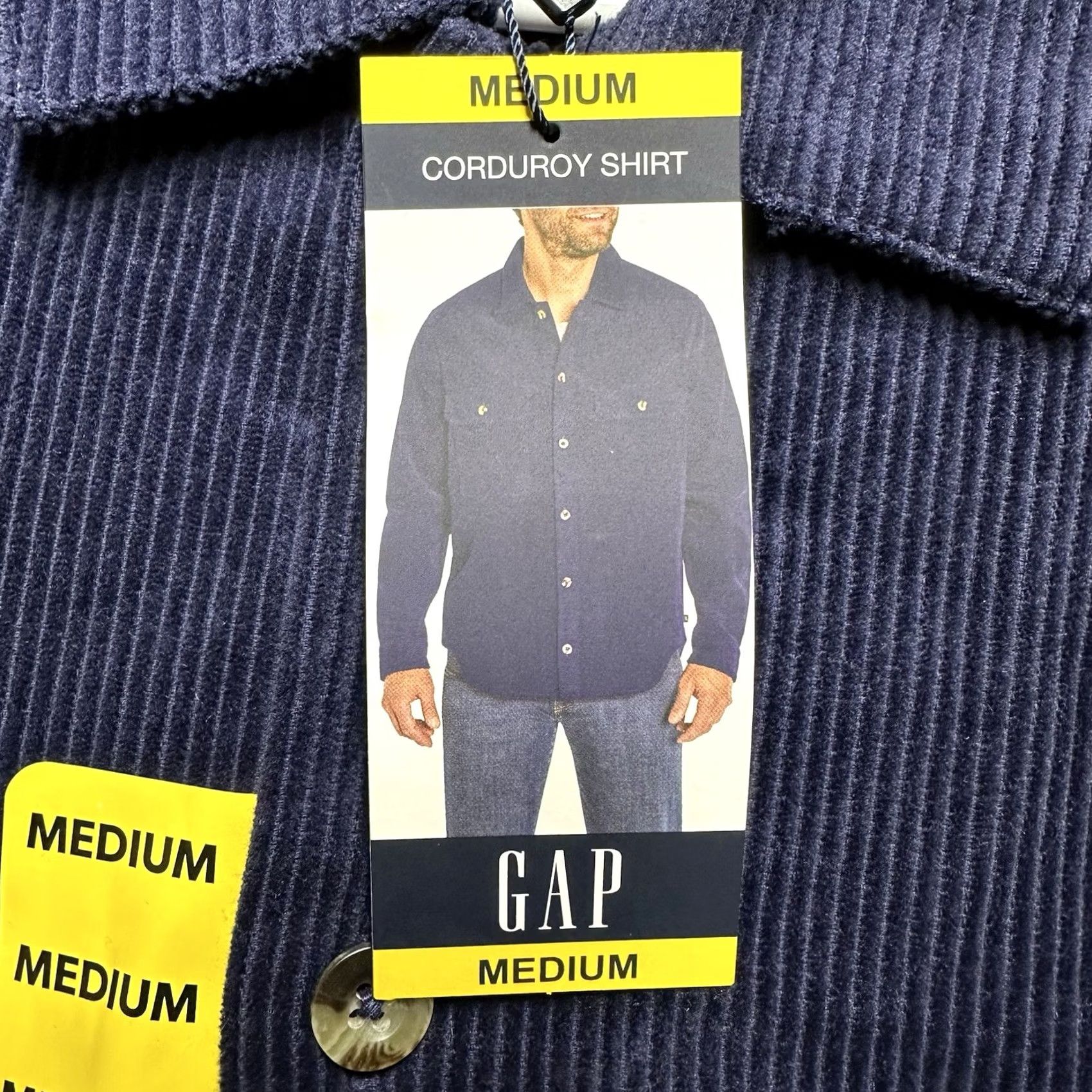 Gap NWT GAP Shirt Mens Medium Eclipse Blue Corduroy Long Sleeve Button Up MSRP 0 Size US M / EU 48-50 / 2 - 4 Thumbnail