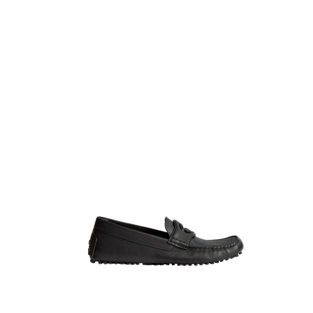 o1s1wg110425 Men's Driver With Interlocking G Shoes in Black