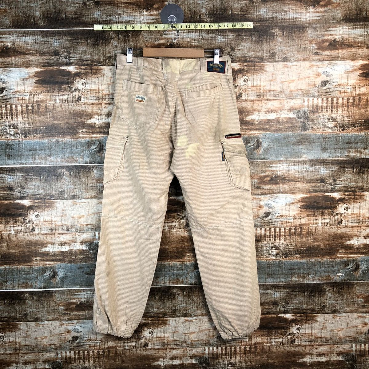 Japanese Brand DL Dogman stripe Brown Cargo Multipocket Pants #C629 Size US 29 - 15 Thumbnail