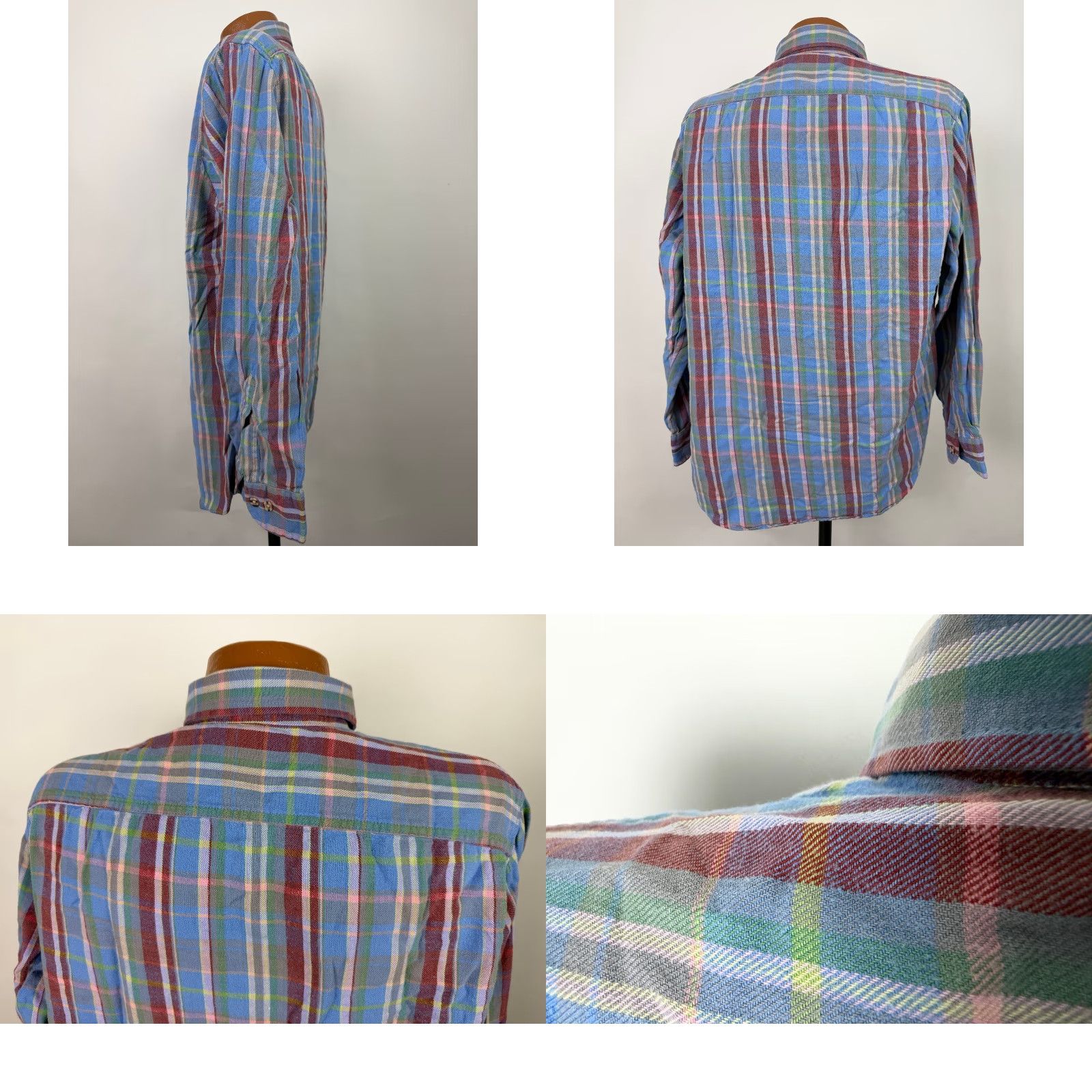 Vintage VINTAGE 80s St. John's Bay Flannel Shirt Men L Blue Plaid Lightweight Button-Up Grunge Hipster Size US L / EU 52-54 / 3 - 8 Thumbnail