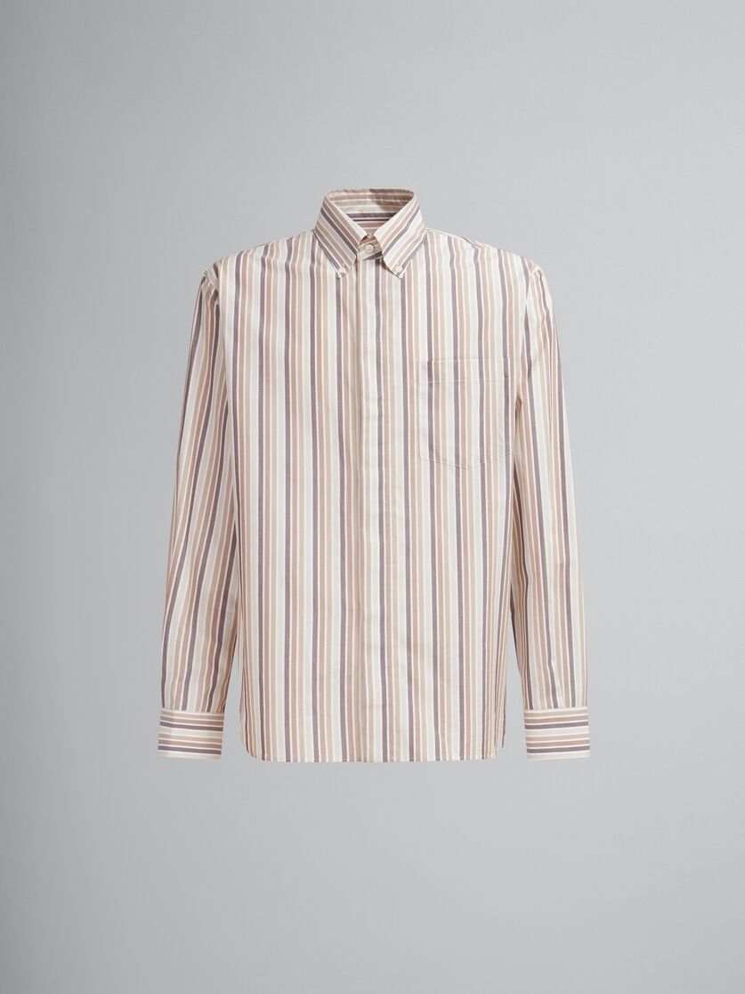 o1w1db11125 Striped Organic Poplin Shirt in Pink/Multi
